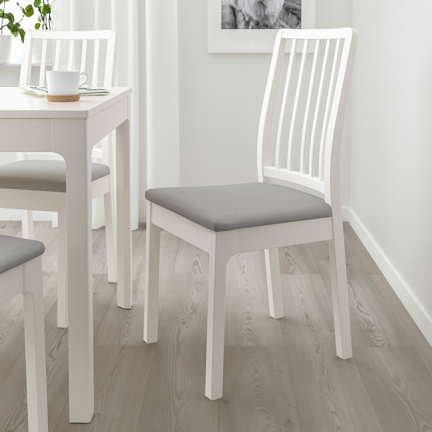 EKEDALEN / EKEDALEN table and 4 chairs white white/Orrsta light