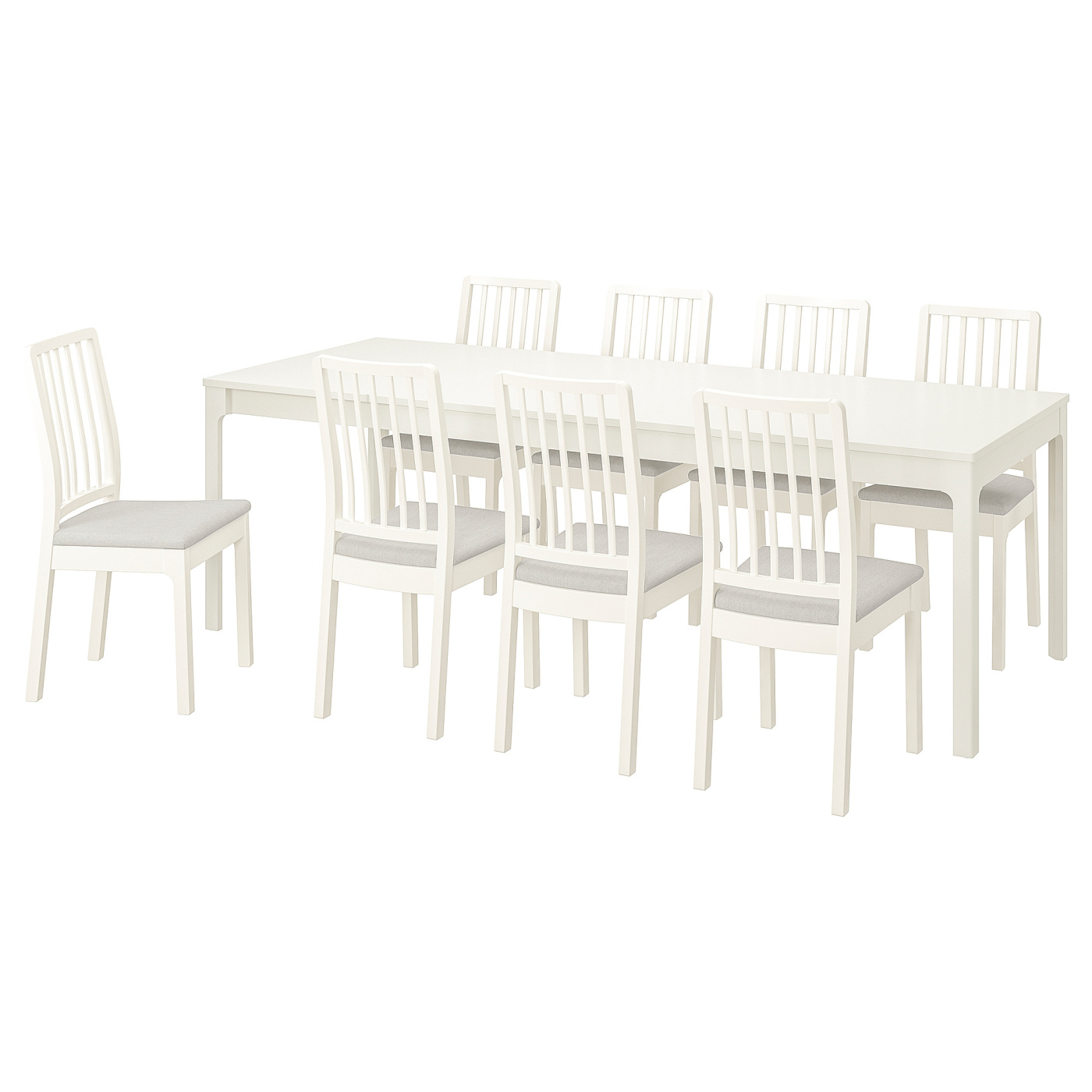 EKEDALEN / EKEDALEN table and 8 chairs white white/Orrsta light