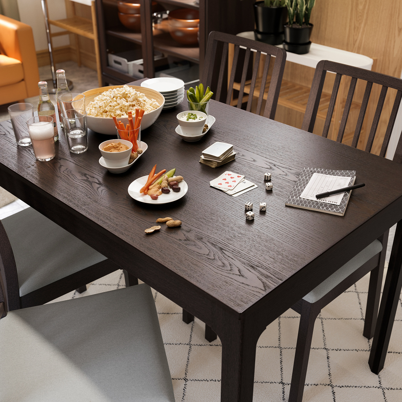 EKEDALEN extendable table dark brown - IKEA