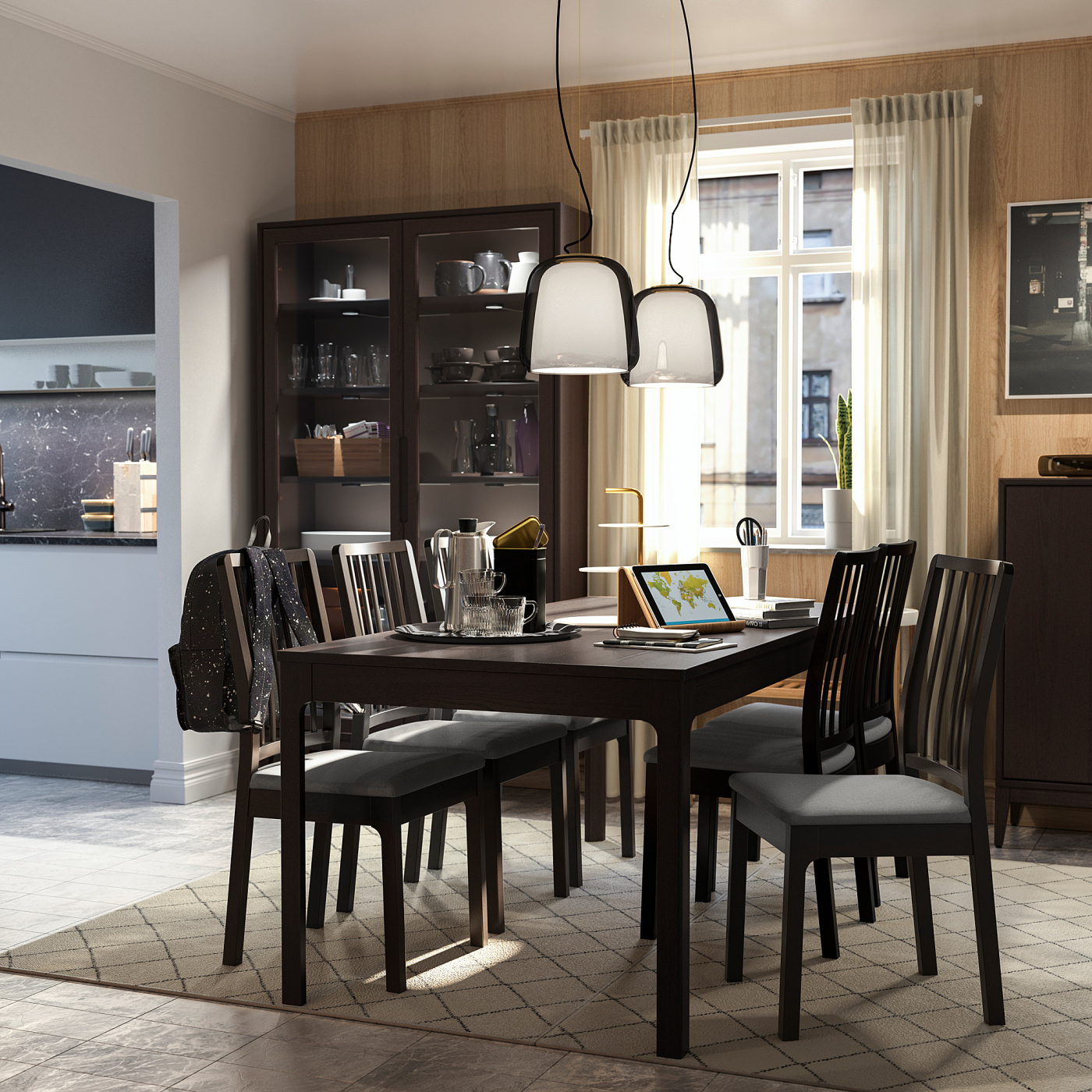 EKEDALEN extendable table dark brown - IKEA