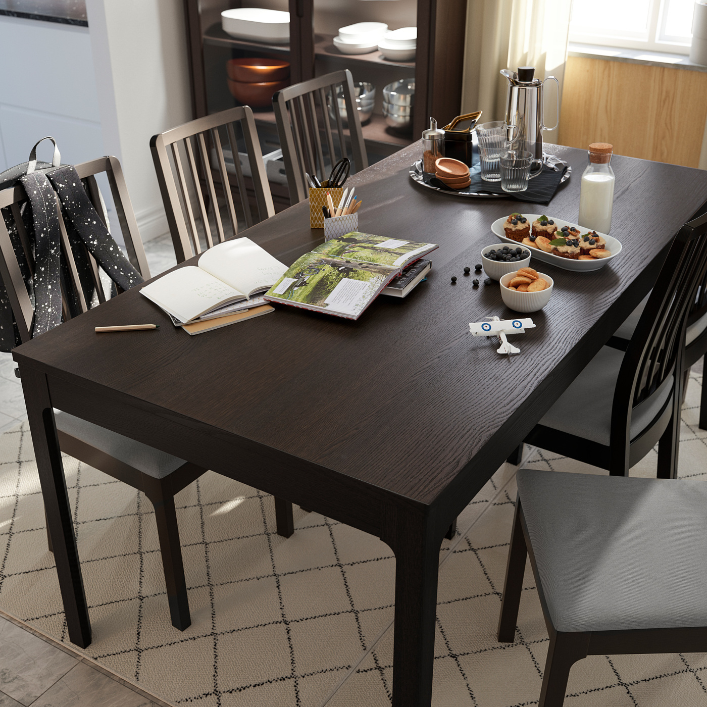 EKEDALEN extendable table dark brown - IKEA