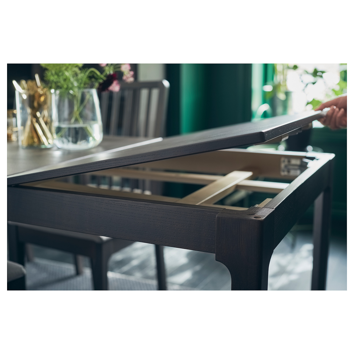 EKEDALEN extendable table dark brown - IKEA