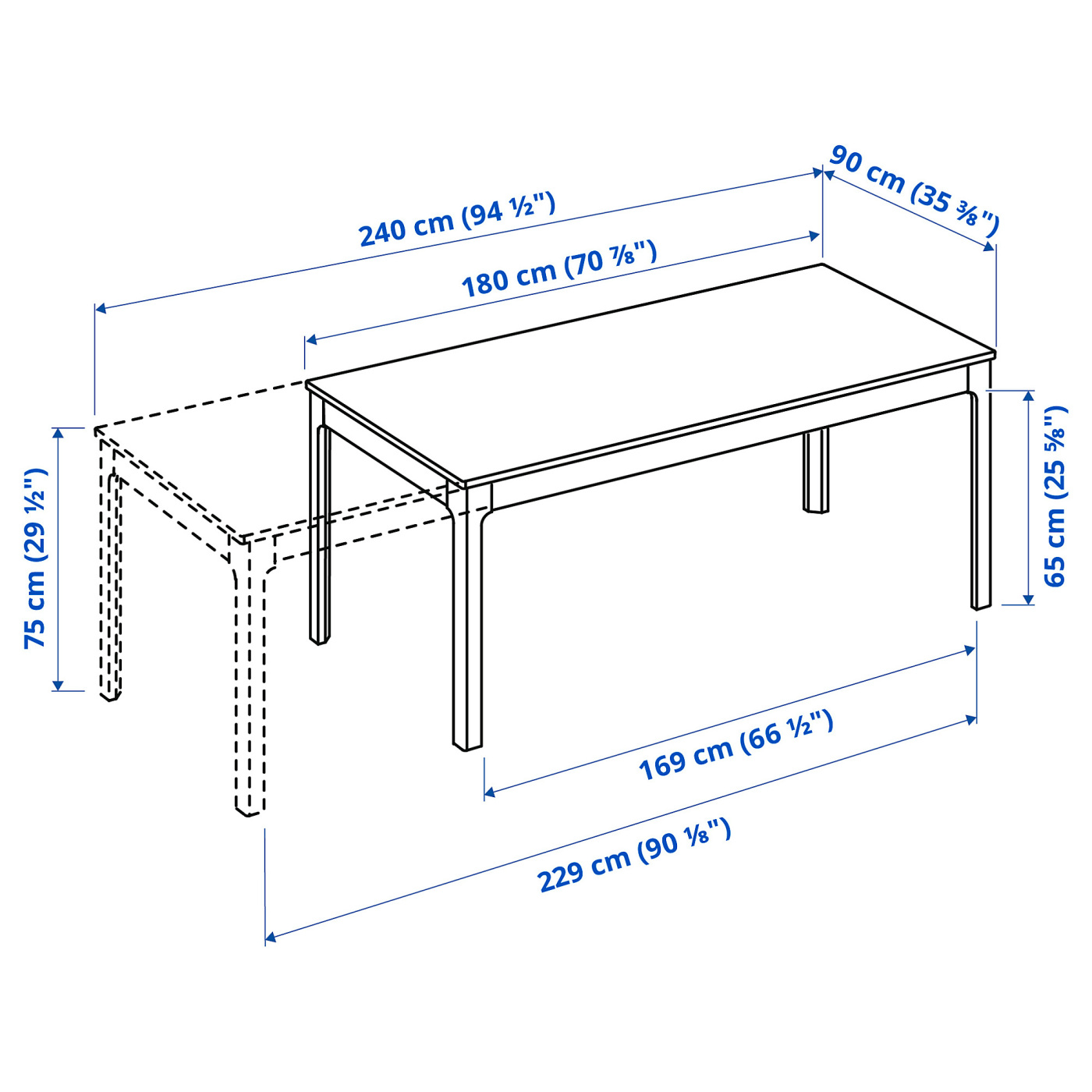 EKEDALEN extendable table dark brown - IKEA