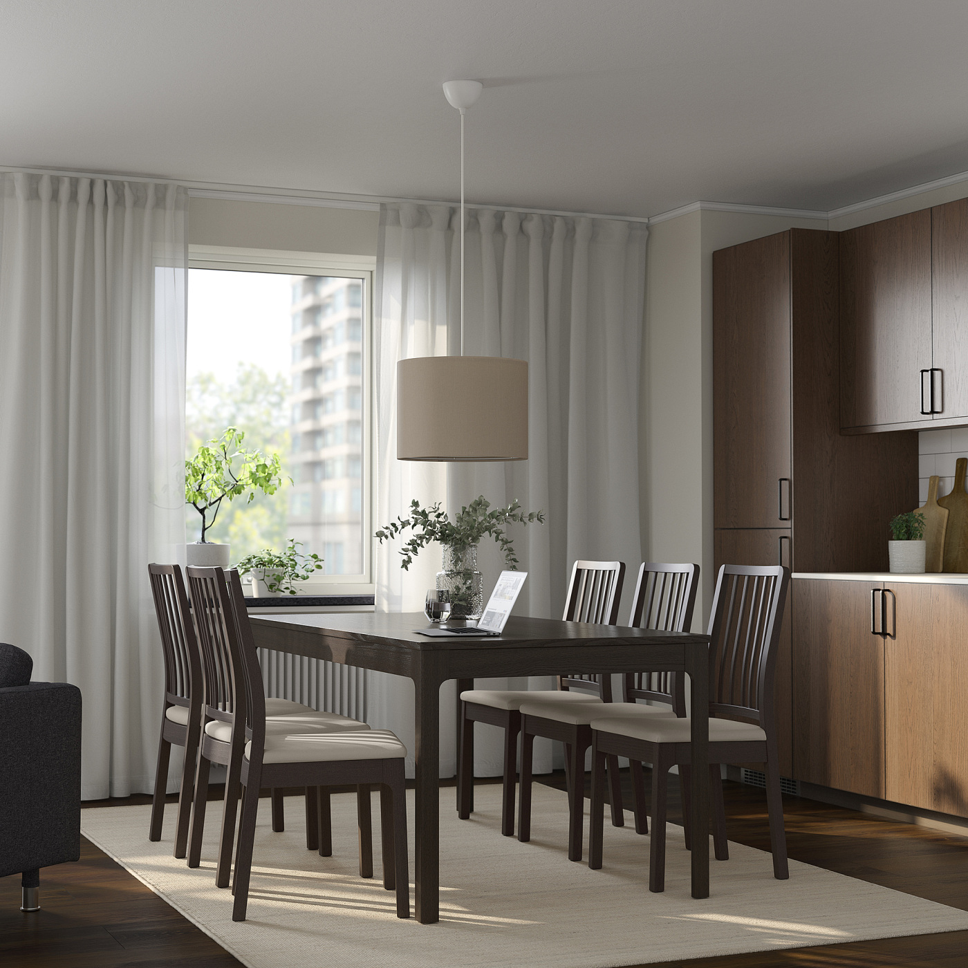 EKEDALEN extendable table dark brown - IKEA