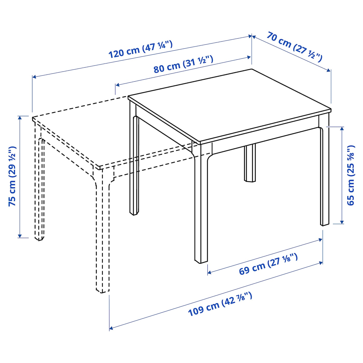 IKEA EKEDALEN エーケダーレン 80/120×70cm IKEA EKEDALEN Extendable Table Oak 80/120 x 70 cm : Amazon