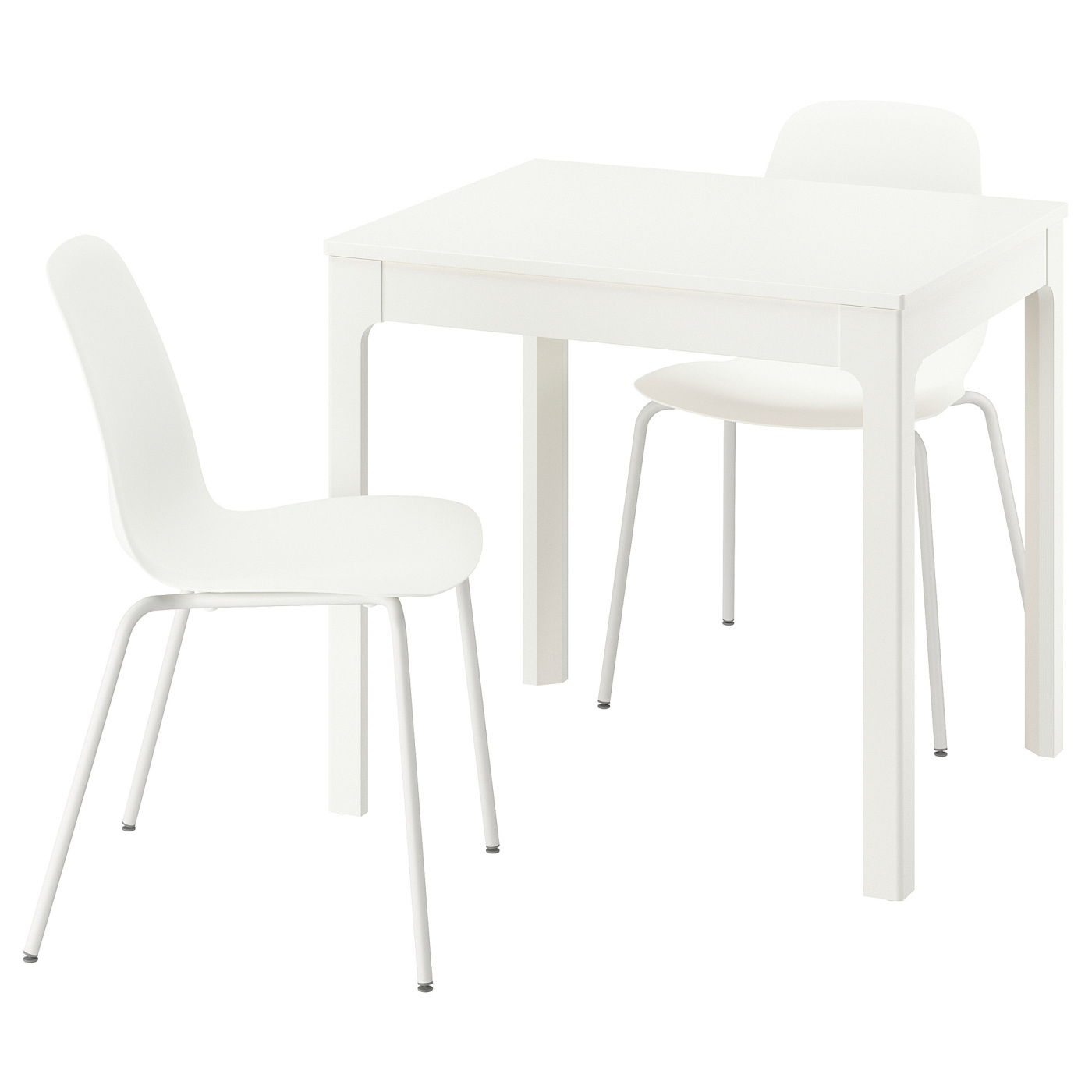 EKEDALEN / LIDÅS table and 2 chairs white/white white - IKEA