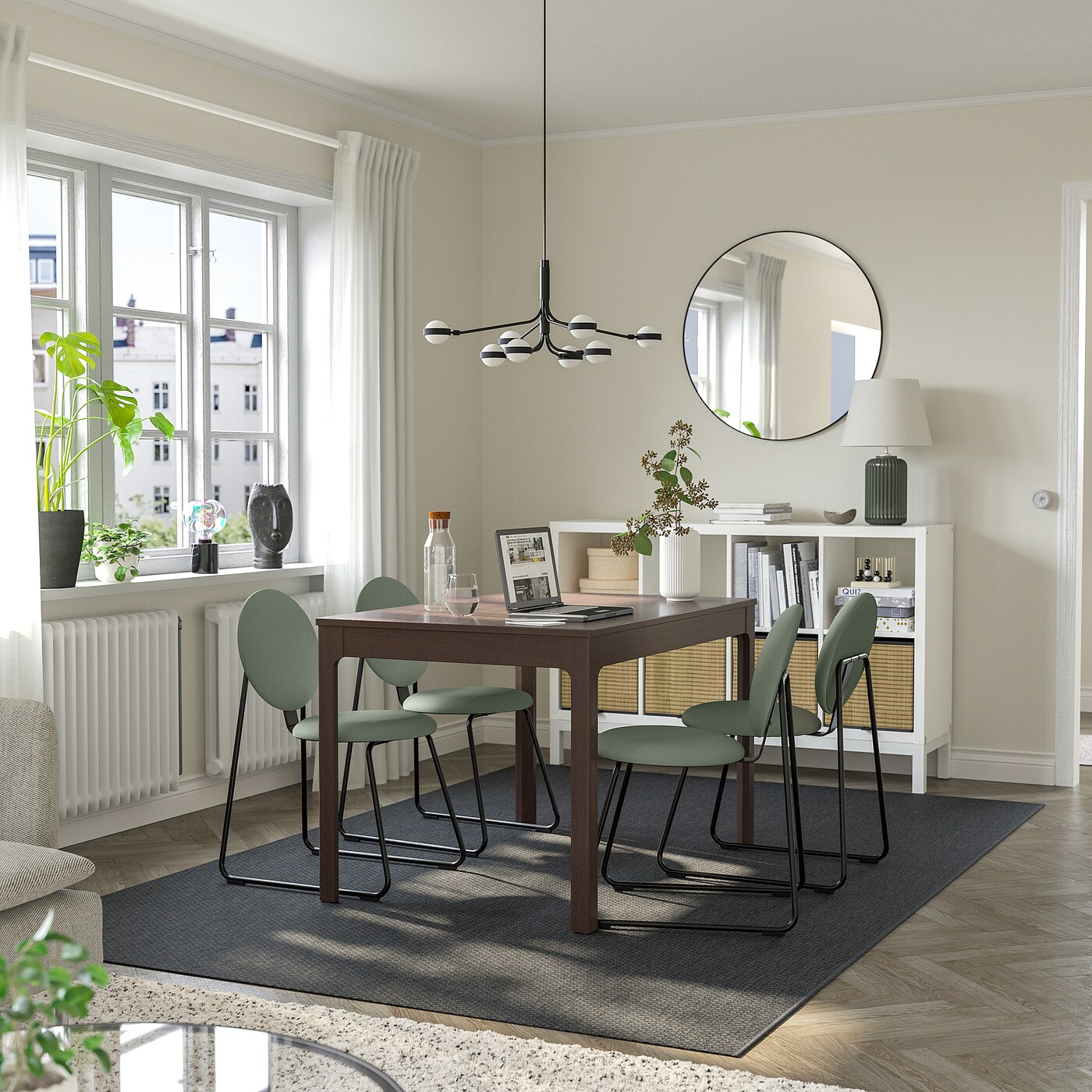 EKEDALEN / MÅNHULT table and 4 chairs dark brown/Hakebo grey EKEDALEN / MÅNHULT table and 4 chairs dark brown/Hakebo grey