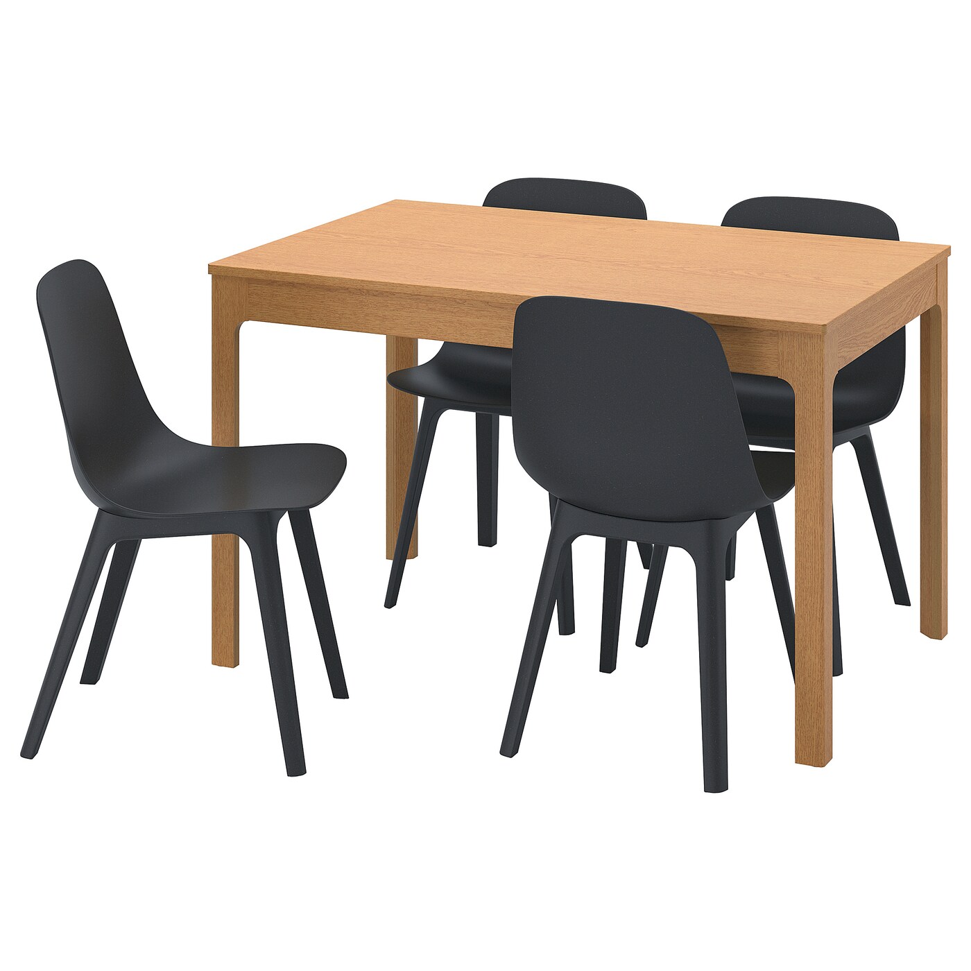 EKEDALEN ODGER table and 4 chairs oak anthracite IKEA