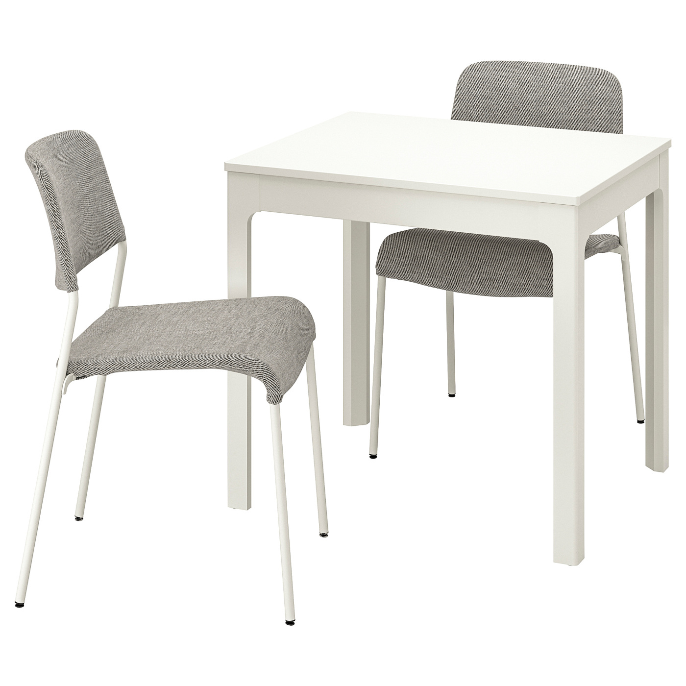 EKEDALEN / UDMUND table and 2 chairs white white/Viarp beige/brown