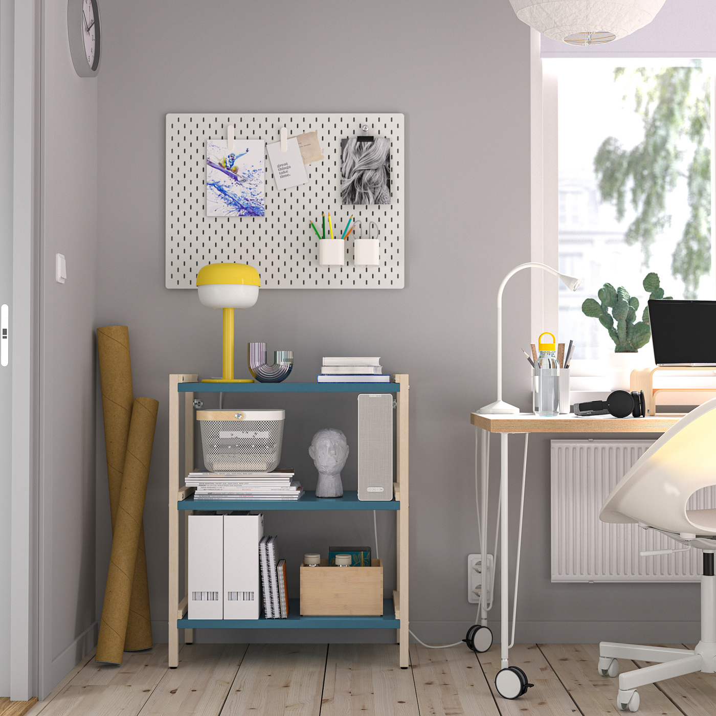 EKENABBEN open shelving unit aspen/blue - IKEA