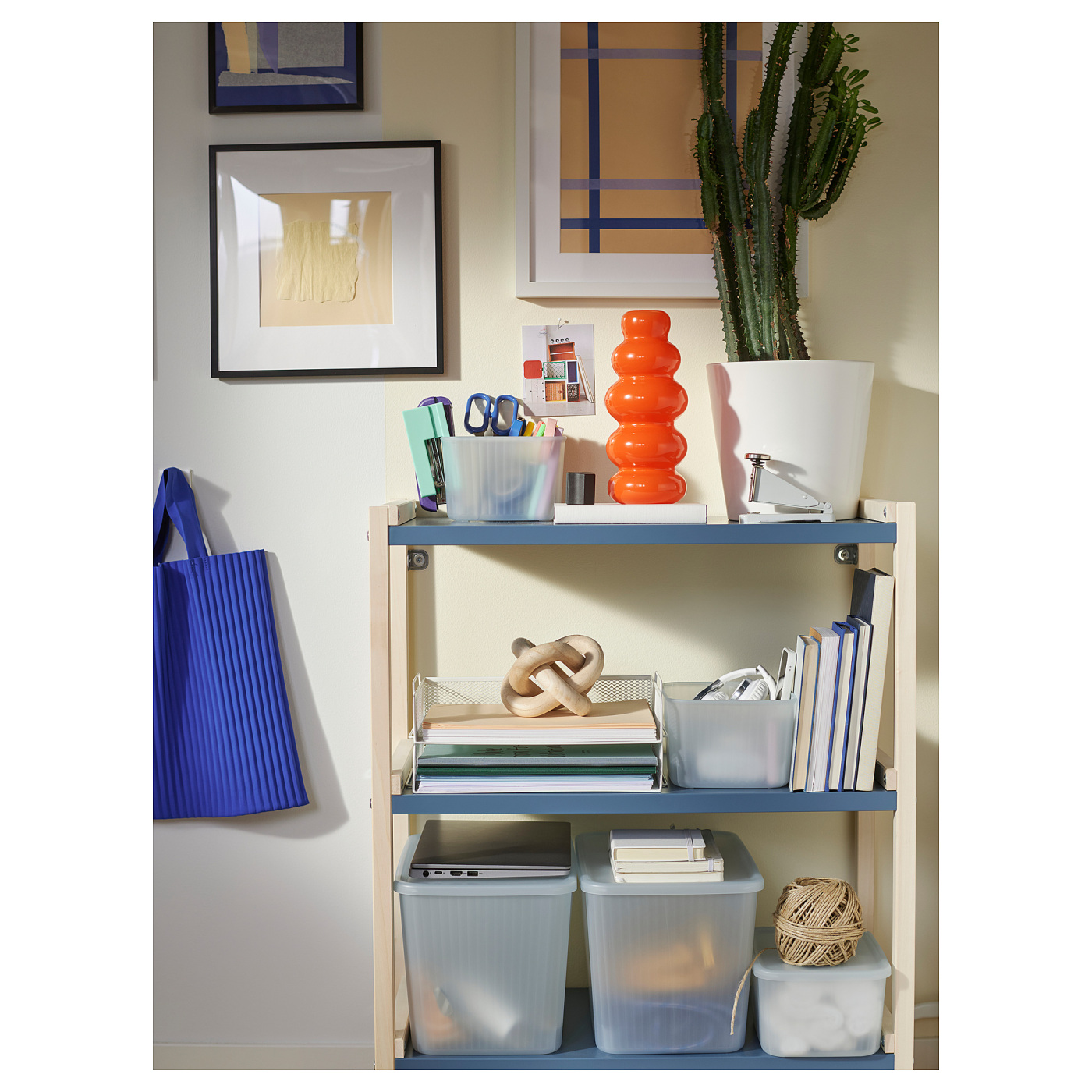 EKENABBEN open shelving unit aspen/blue - IKEA