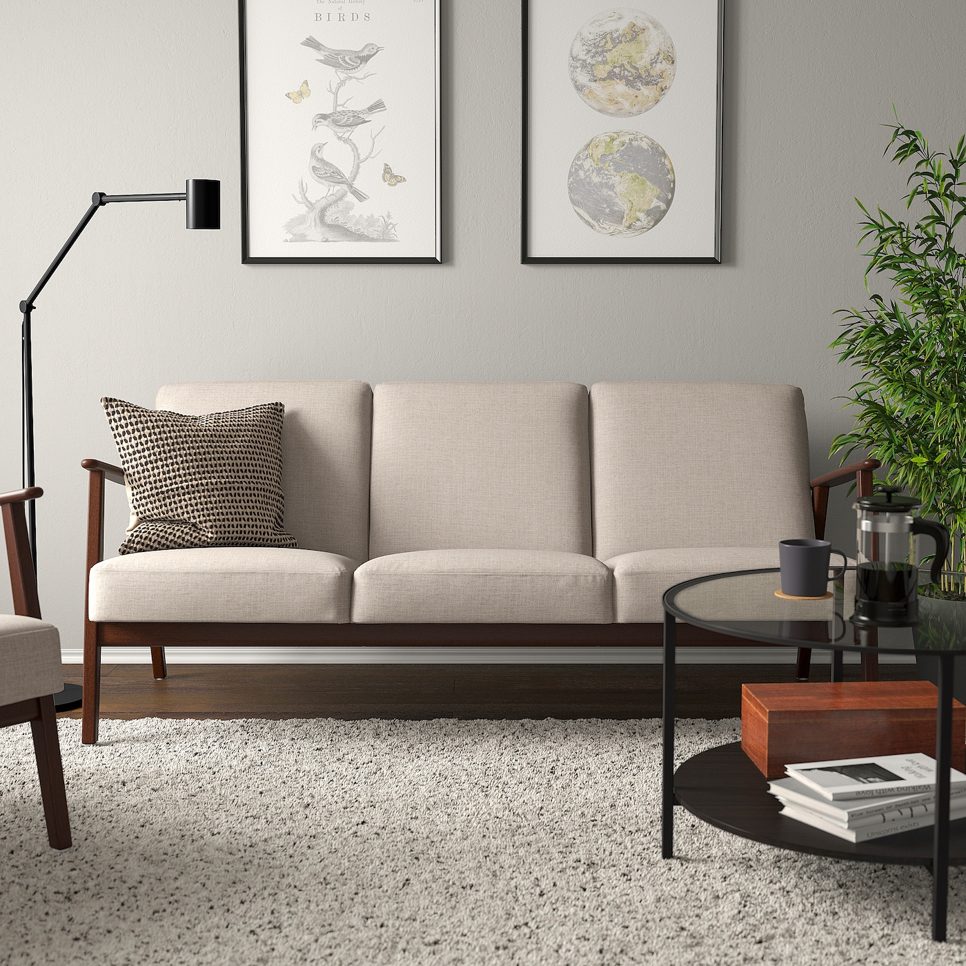 EKENÄSET 3-seat sofa Kilanda light beige - IKEA
