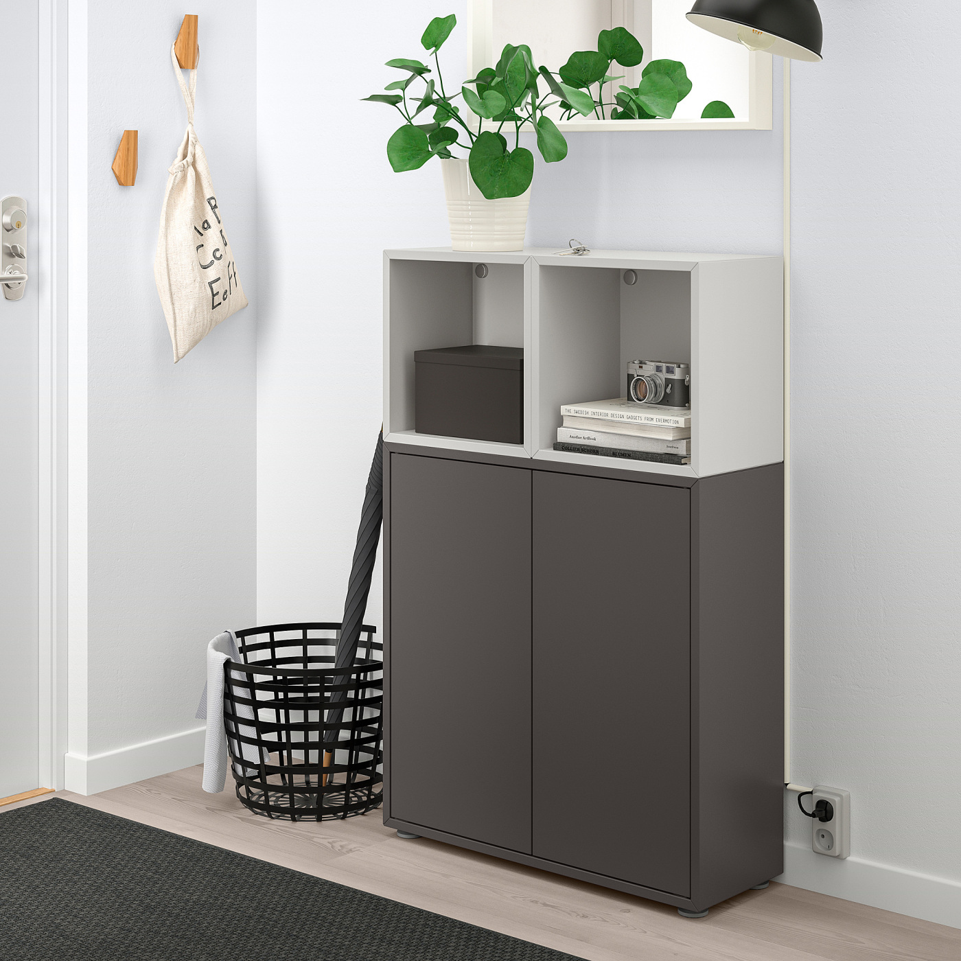 EKET cabinet combination with feet dark grey/light grey - IKEA