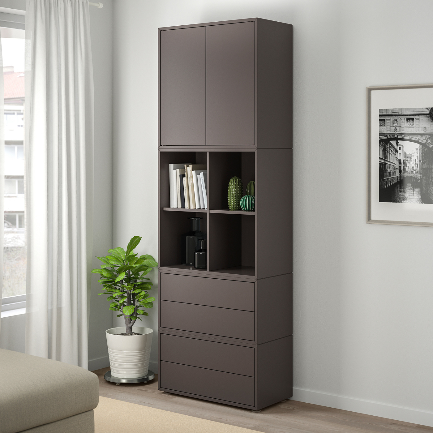 IKEA EKET グレー 北欧 16日までの出品 EKET wall cabinet with glass