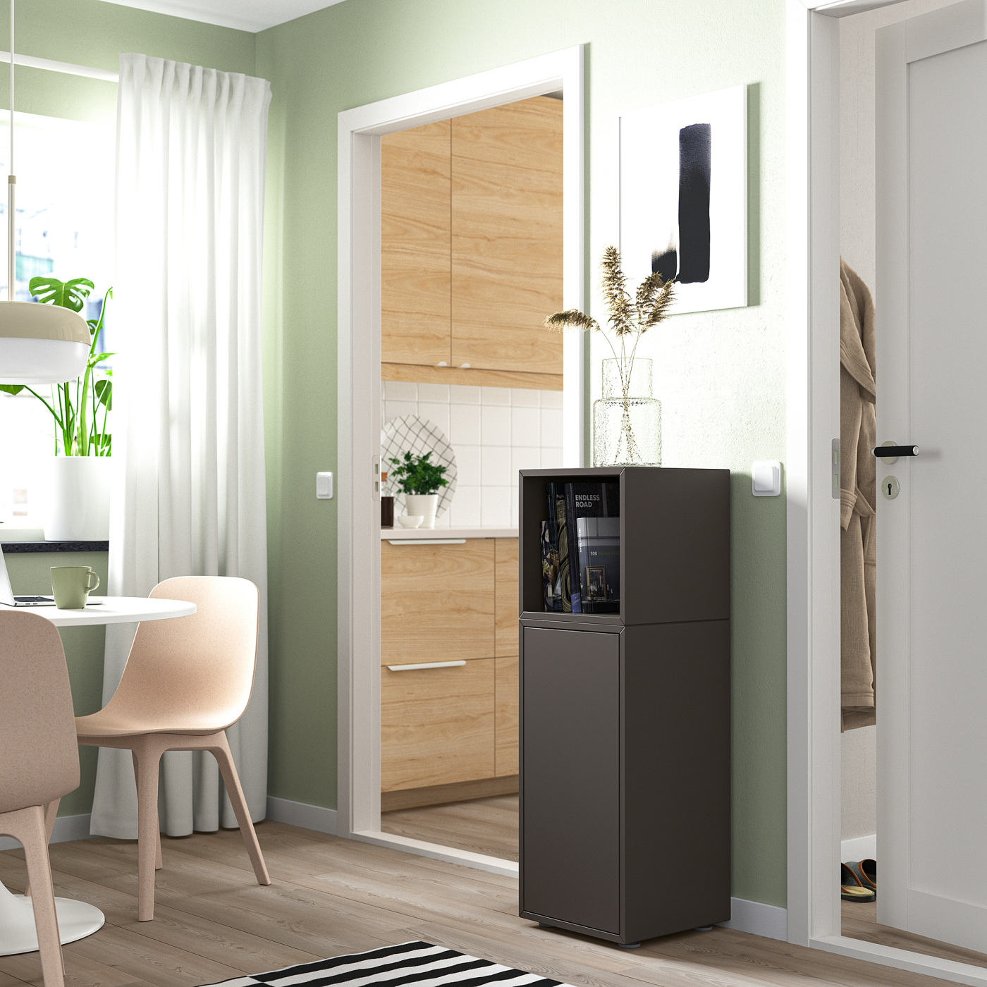 EKET cabinet combination with feet dark grey - IKEA