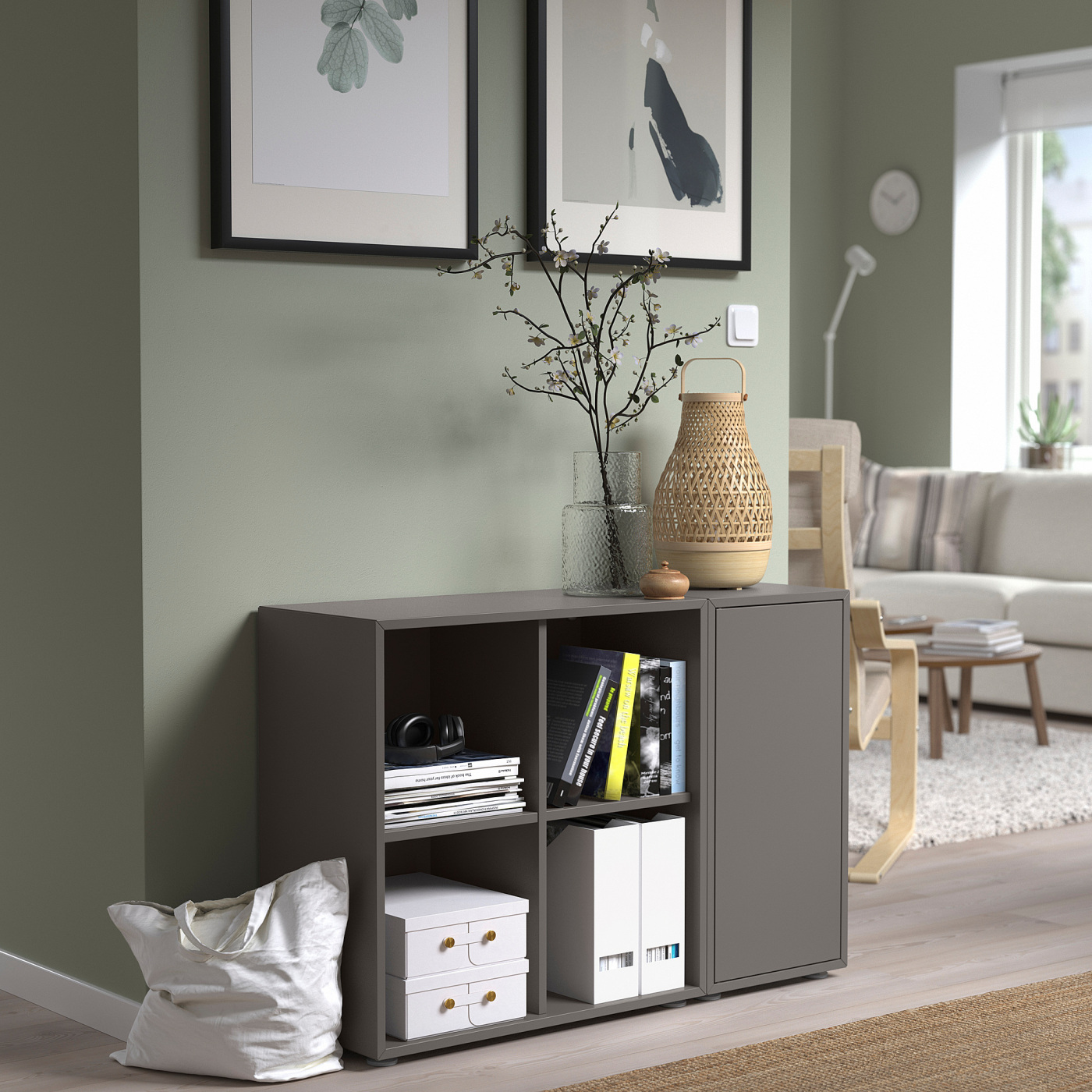 EKET cabinet combination with feet dark grey - IKEA