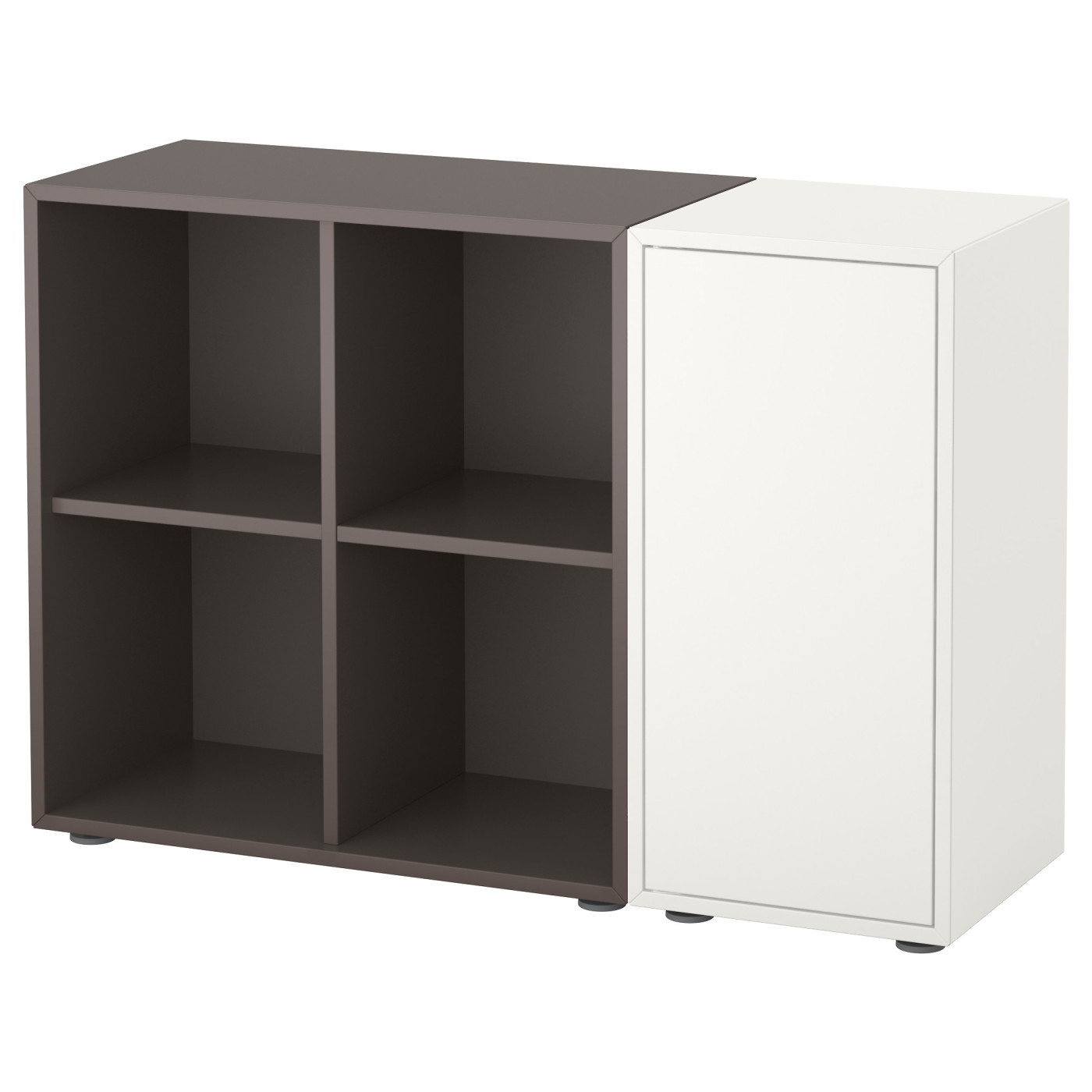 EKET cabinet combination with feet white/dark grey - IKEA