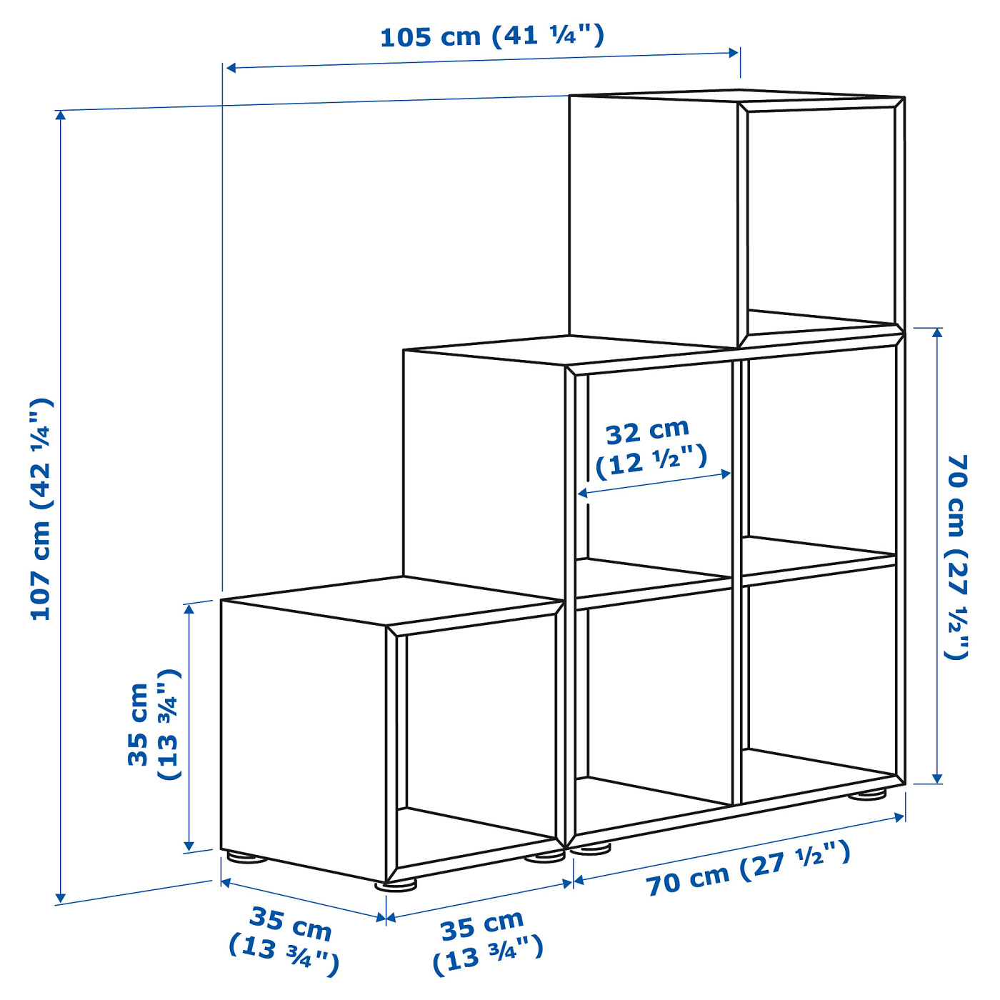 EKET cabinet combination with feet white/grey-green - IKEA