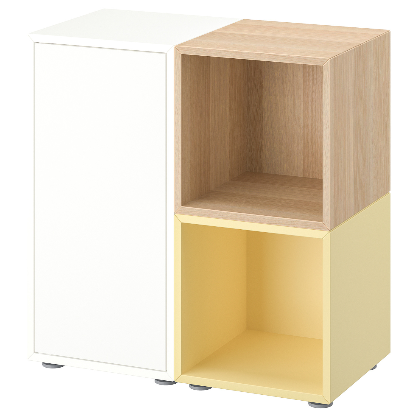 EKET cabinet combination with feet white/stained oak effect pale