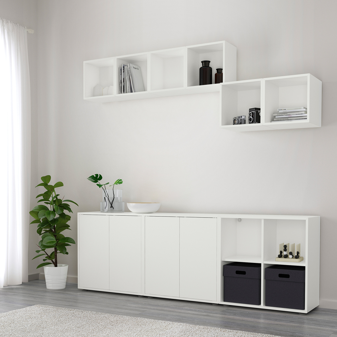 EKET cabinet combination with feet white - IKEA