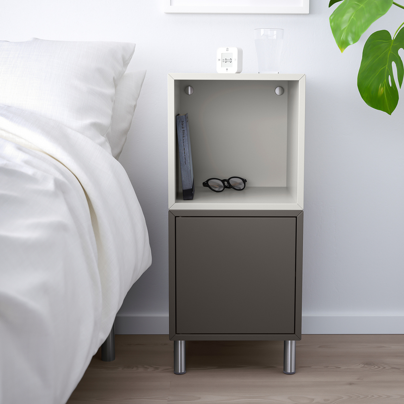 EKET cabinet combination with legs dark grey/light grey - IKEA