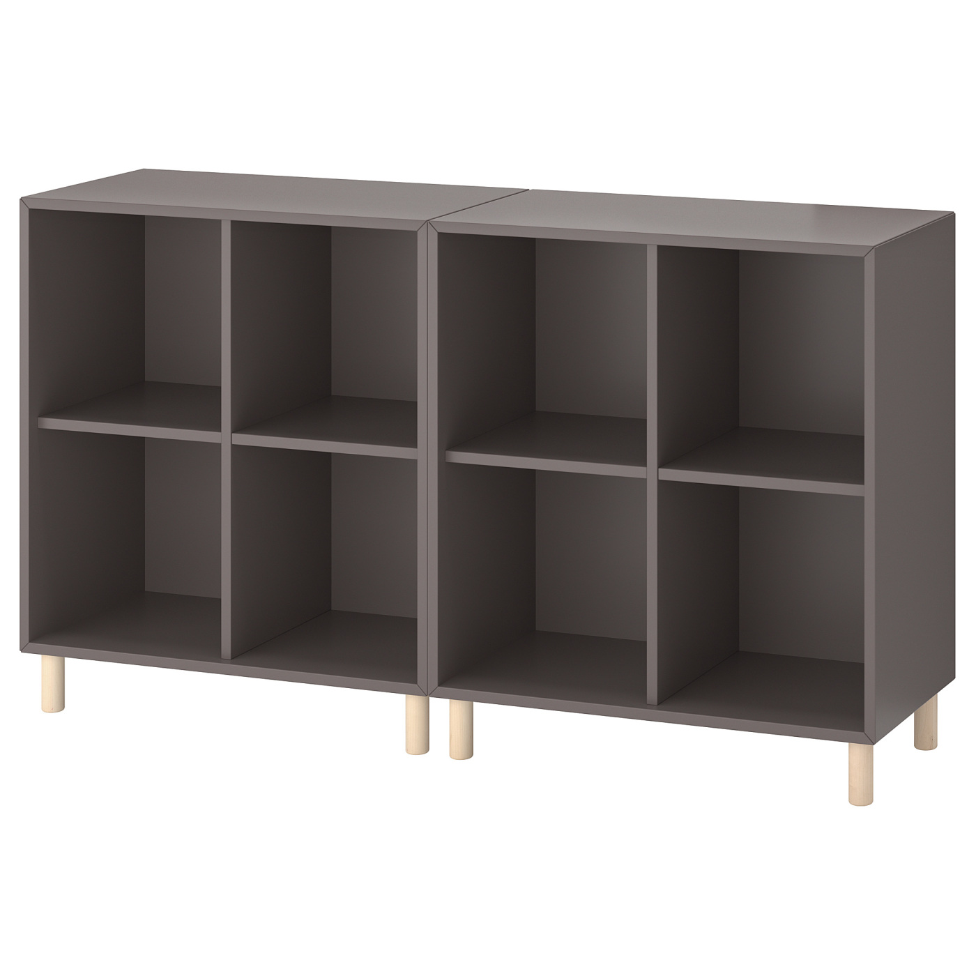 EKET cabinet combination with legs dark grey/wood - IKEA