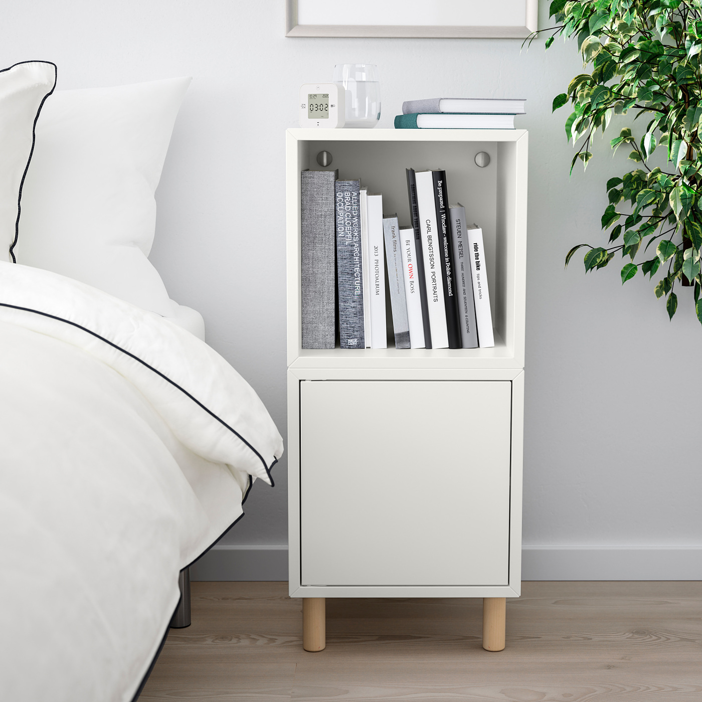 【新品未開封】IKEA EKET EKET cabinet combination with legs white/wood - IKEA