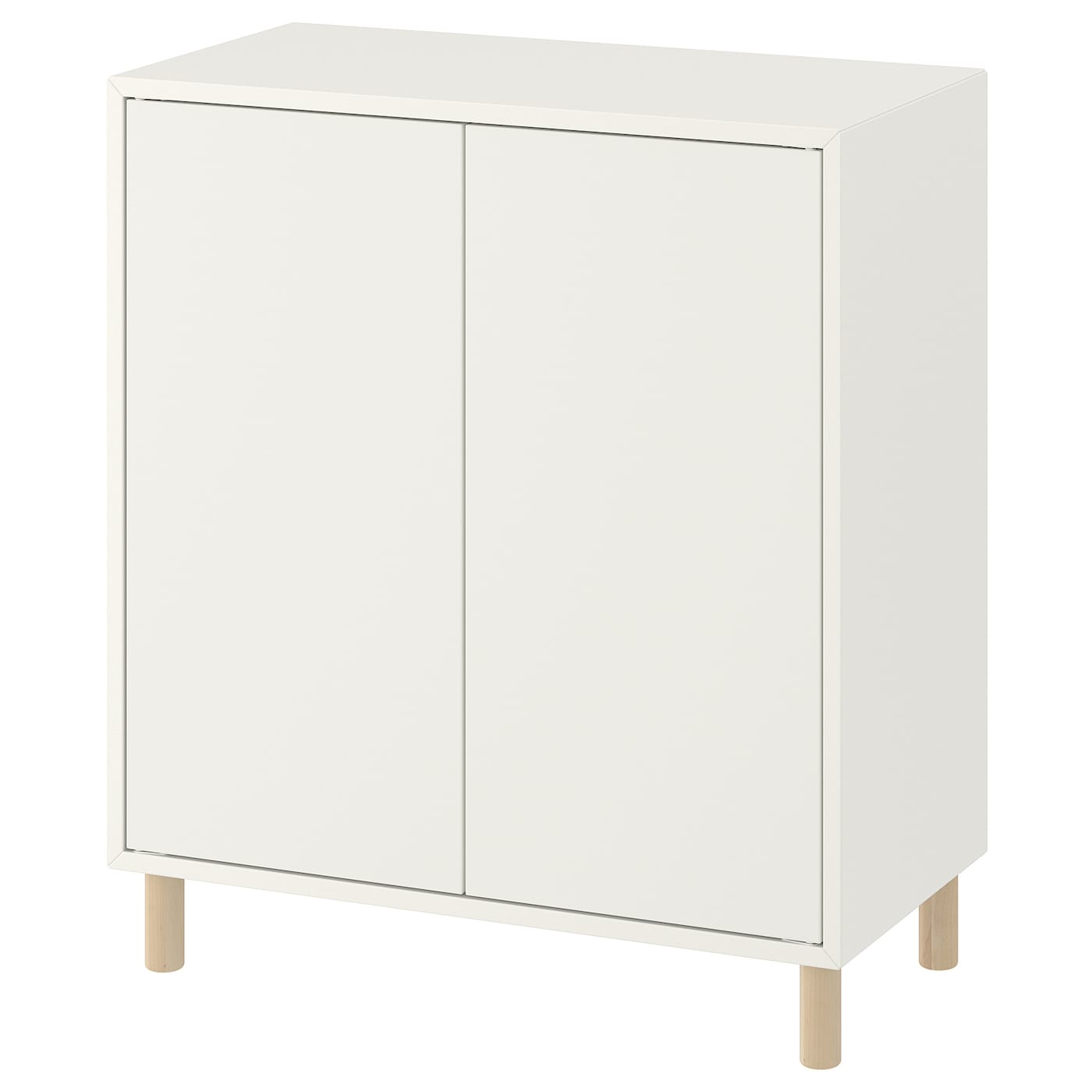 EKET cabinet combination with legs white/wood - IKEA