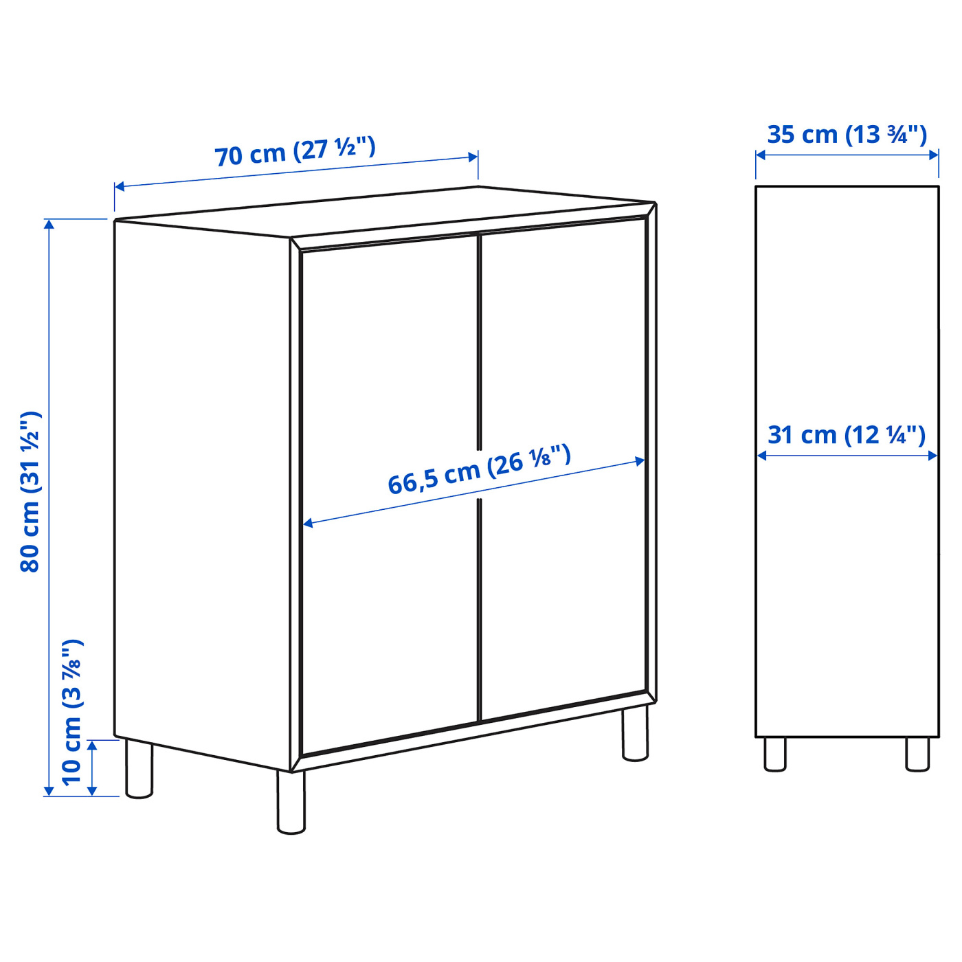 EKET cabinet combination with legs white/wood - IKEA