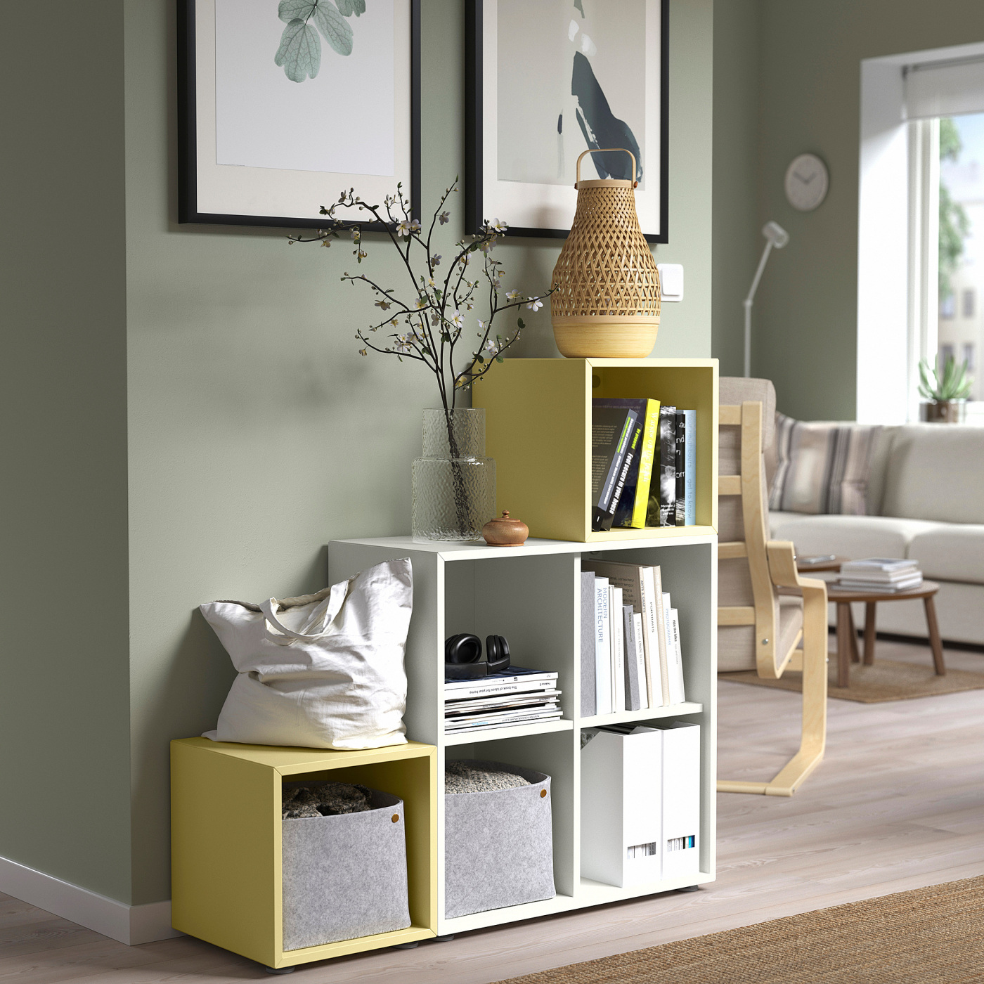 EKET cabinet pale yellow - IKEA