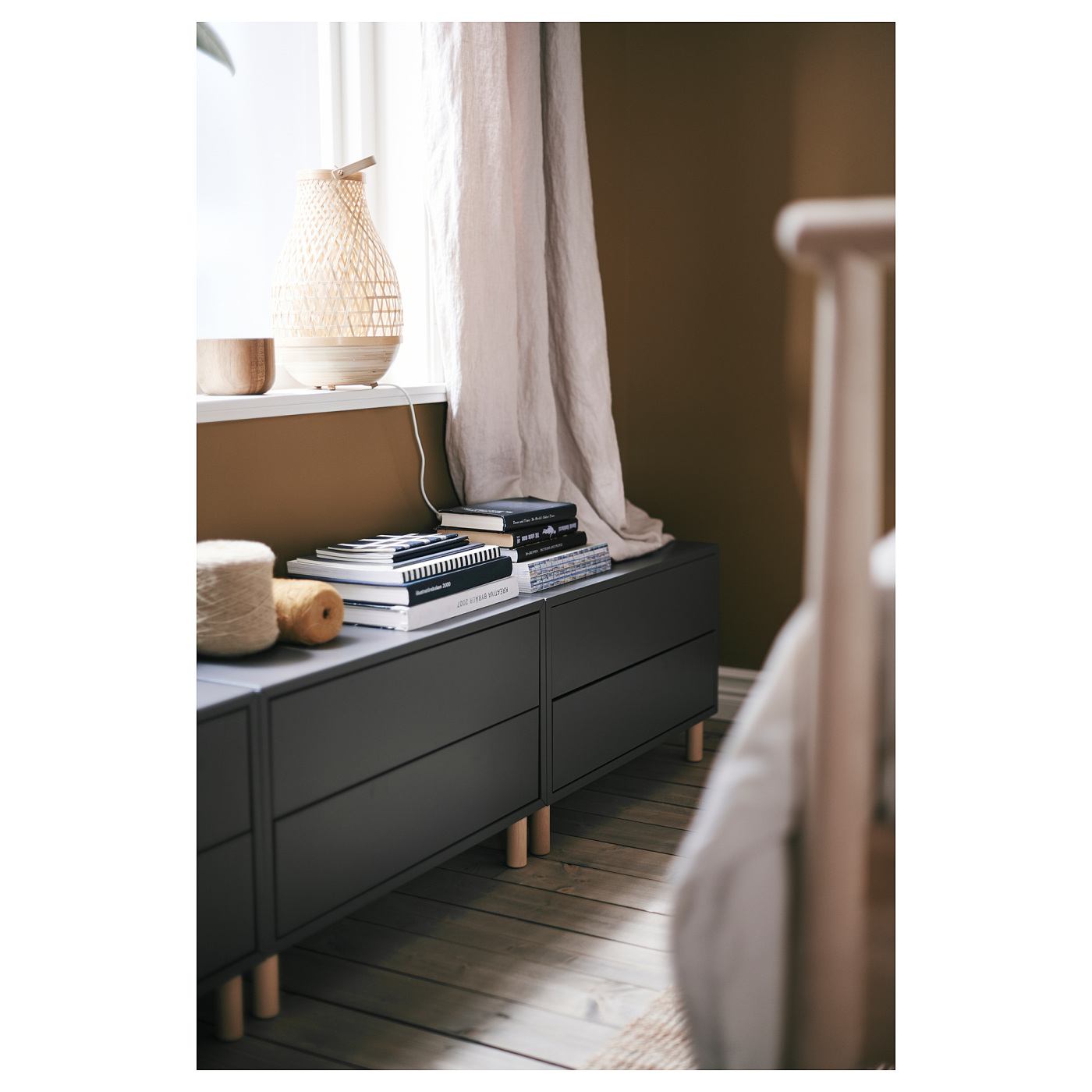 EKET cabinet with 2 drawers dark grey - IKEA