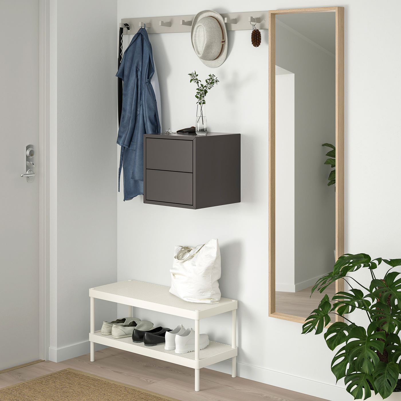 EKET wall cabinet with 2 drawers dark grey - IKEA
