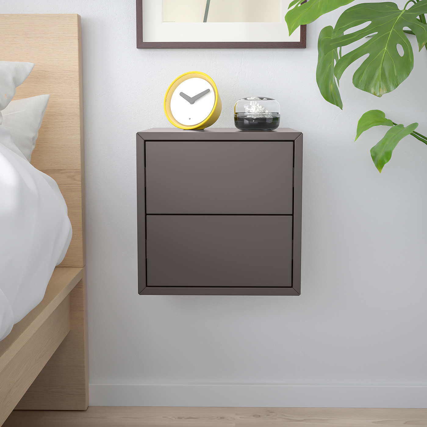 EKET wall cabinet with 2 drawers dark grey - IKEA