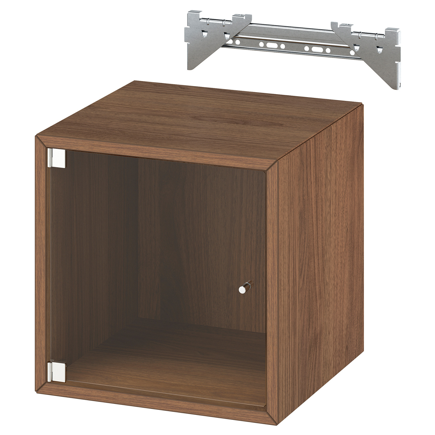 EKET wall cabinet with glass door brown walnut effect - IKEA