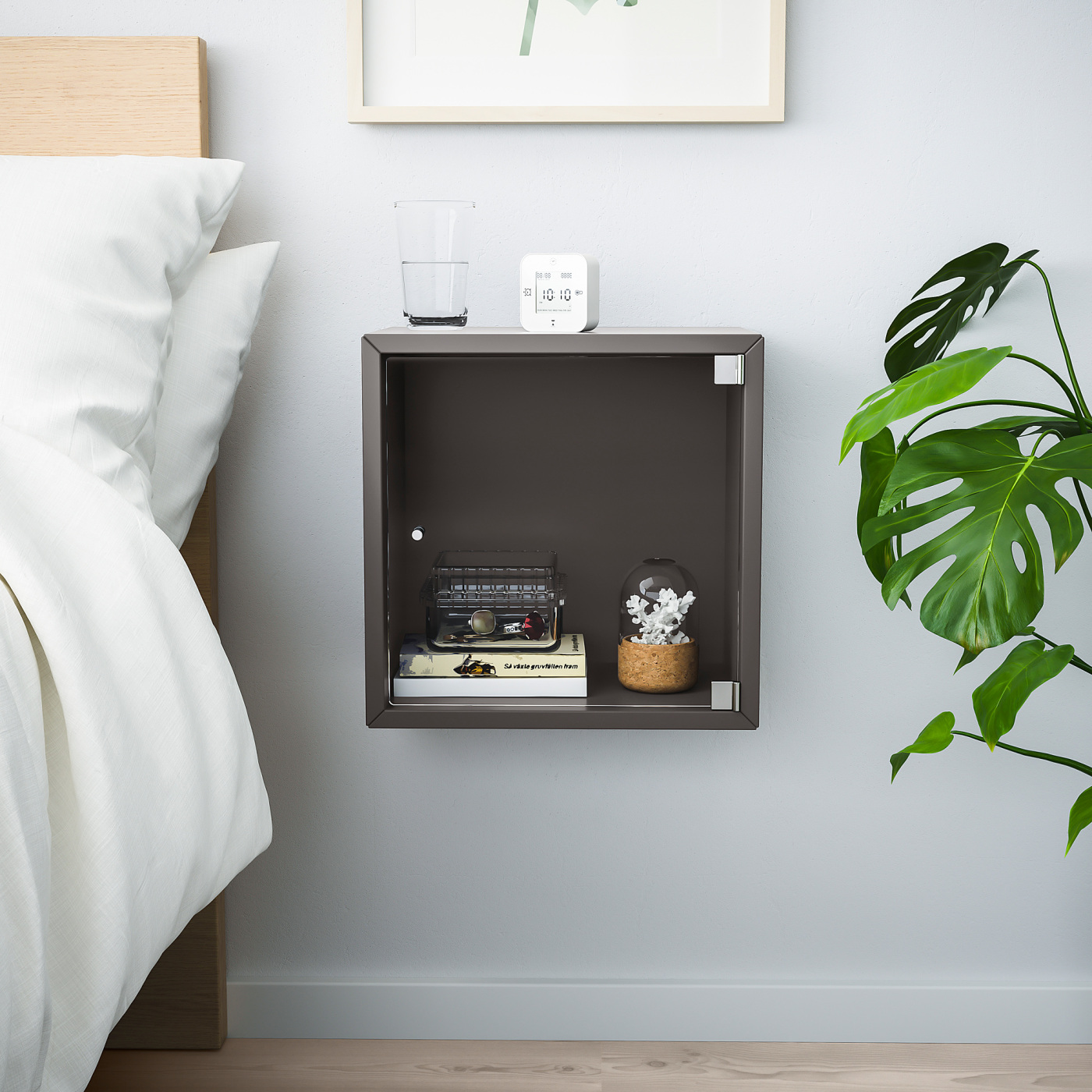 EKET wall cabinet with glass door dark grey - IKEA