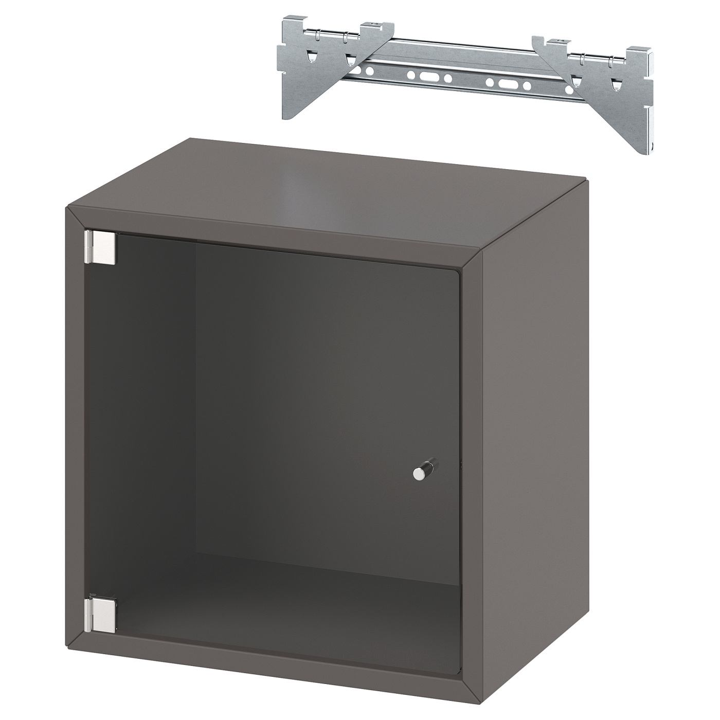 EKET wall cabinet with glass door dark grey - IKEA