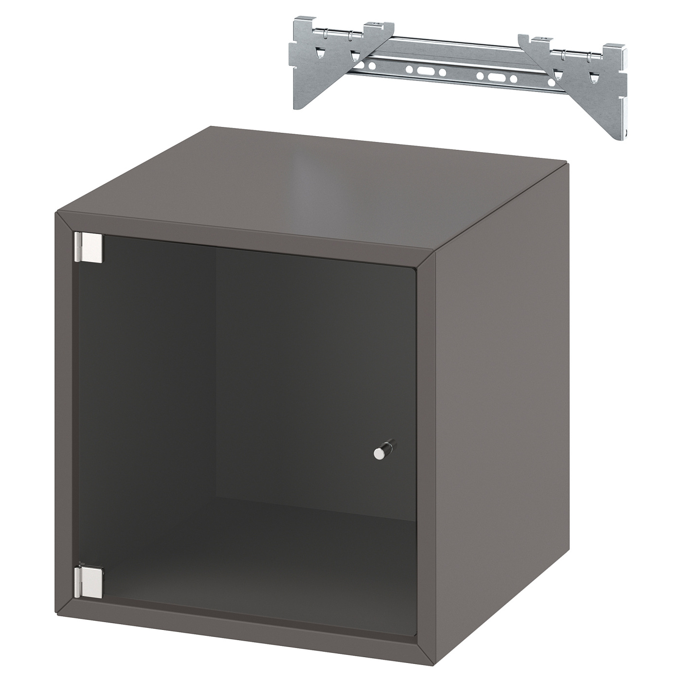 EKET wall cabinet with glass door dark grey - IKEA