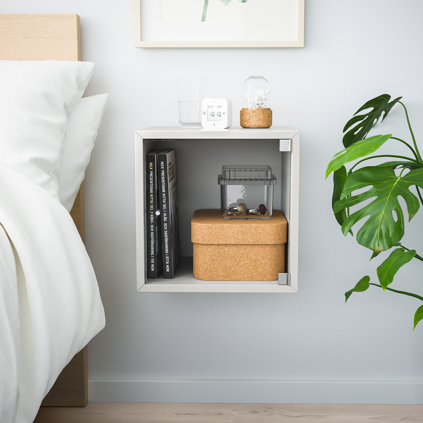 EKET wall cabinet with glass door light grey - IKEA