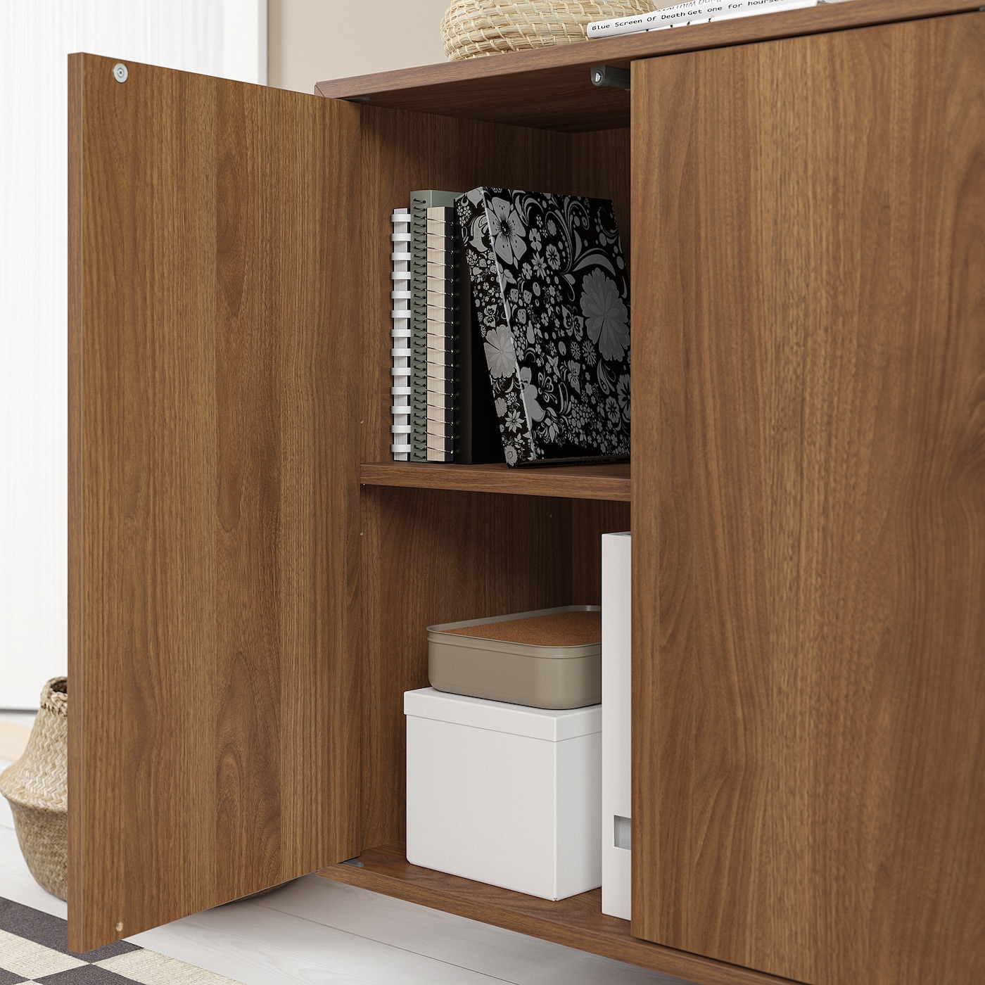 2ドアキャビネット IKEA EKET EKET wall cb with 2 doors walnut effect - IKEA