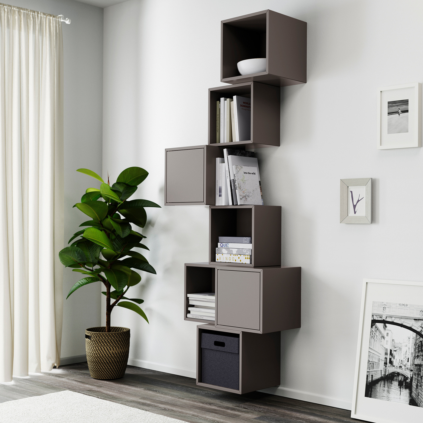 EKET wall-mounted cabinet combination dark grey - IKEA