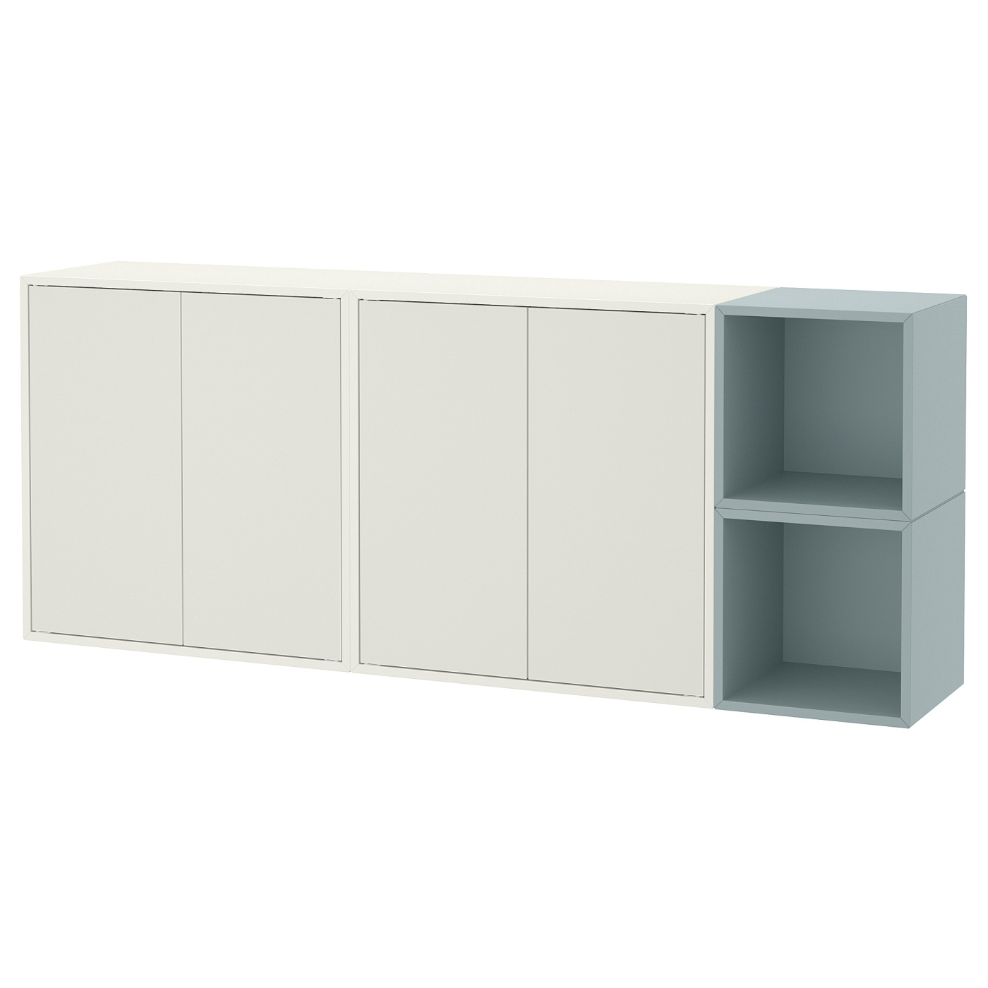 EKET wall-mounted cabinet combination white/light grey-blue - IKEA