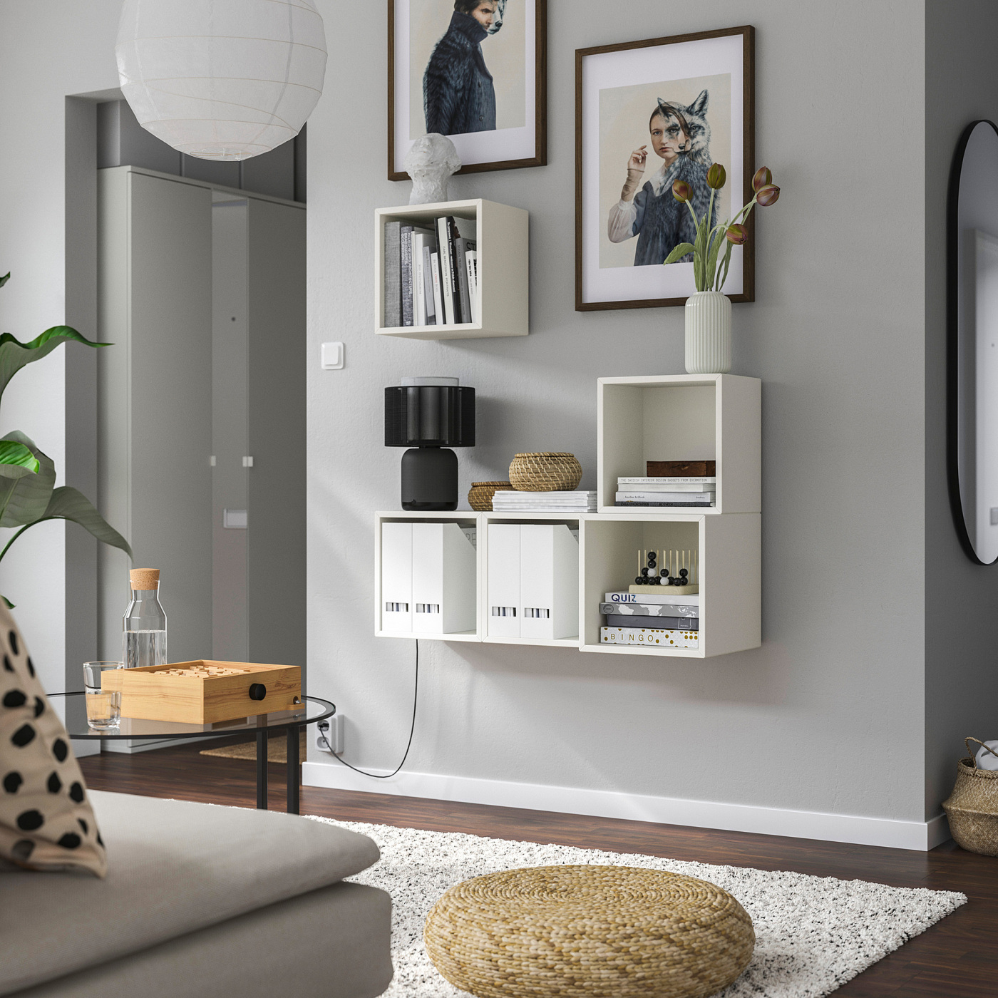 EKET wall-mounted cabinet combination white - IKEA