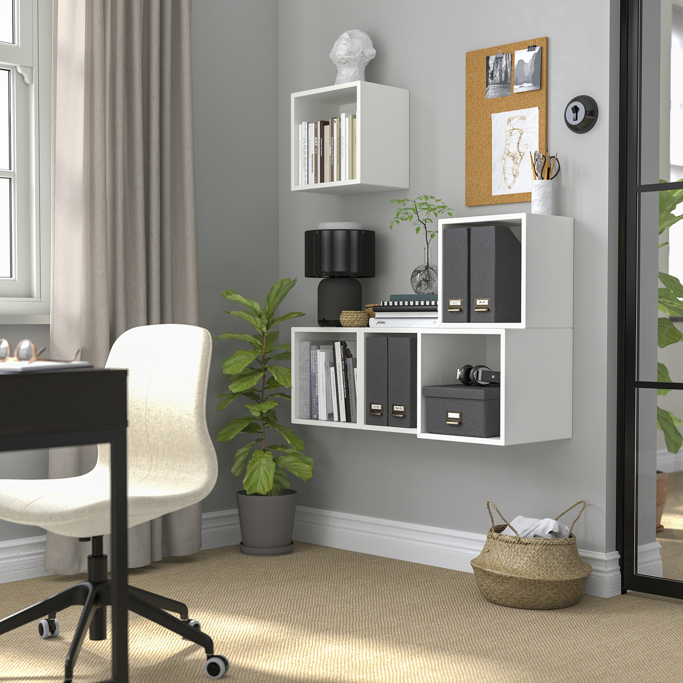 EKET wall-mounted cabinet combination white - IKEA