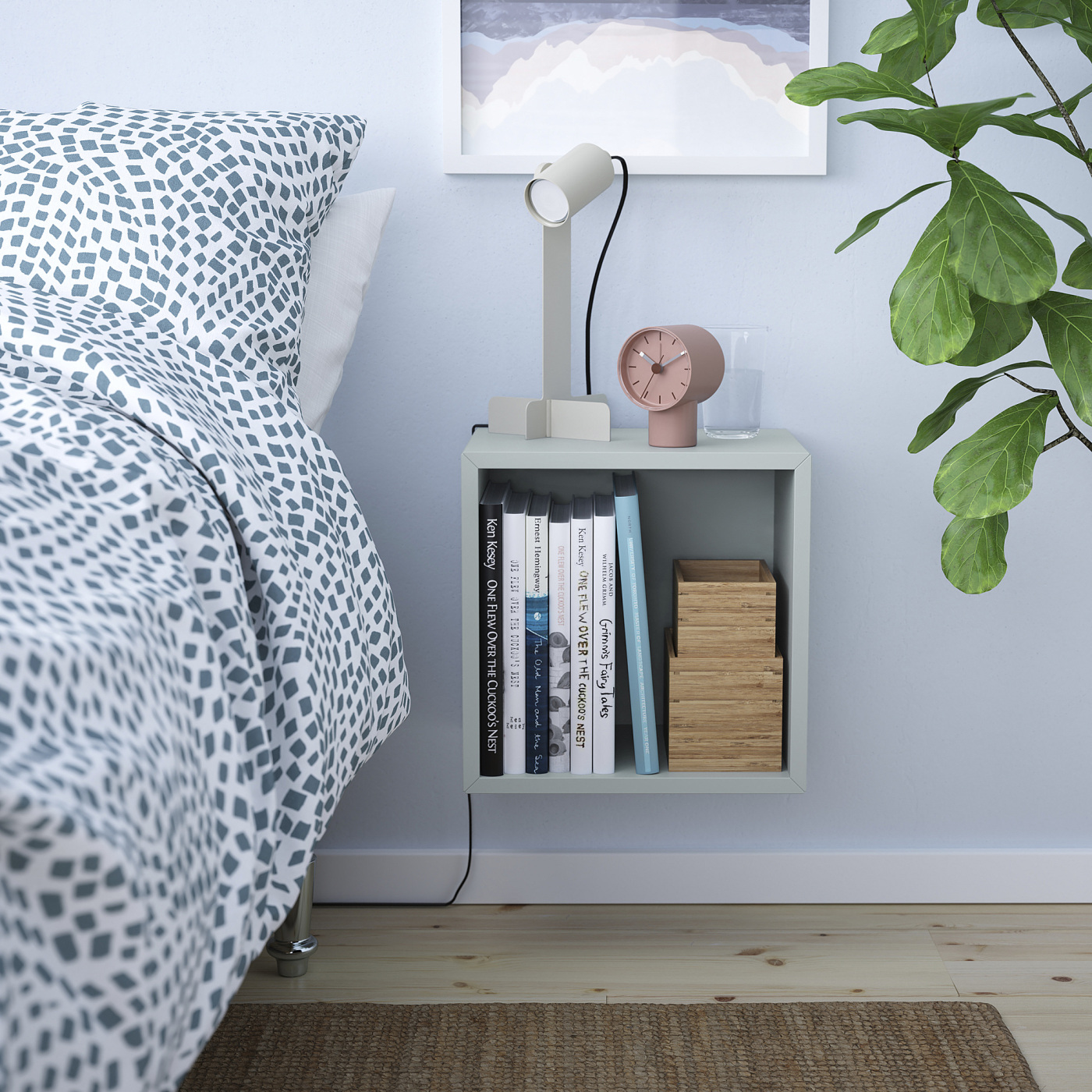 EKET wall-mounted shelving unit light grey-blue - IKEA