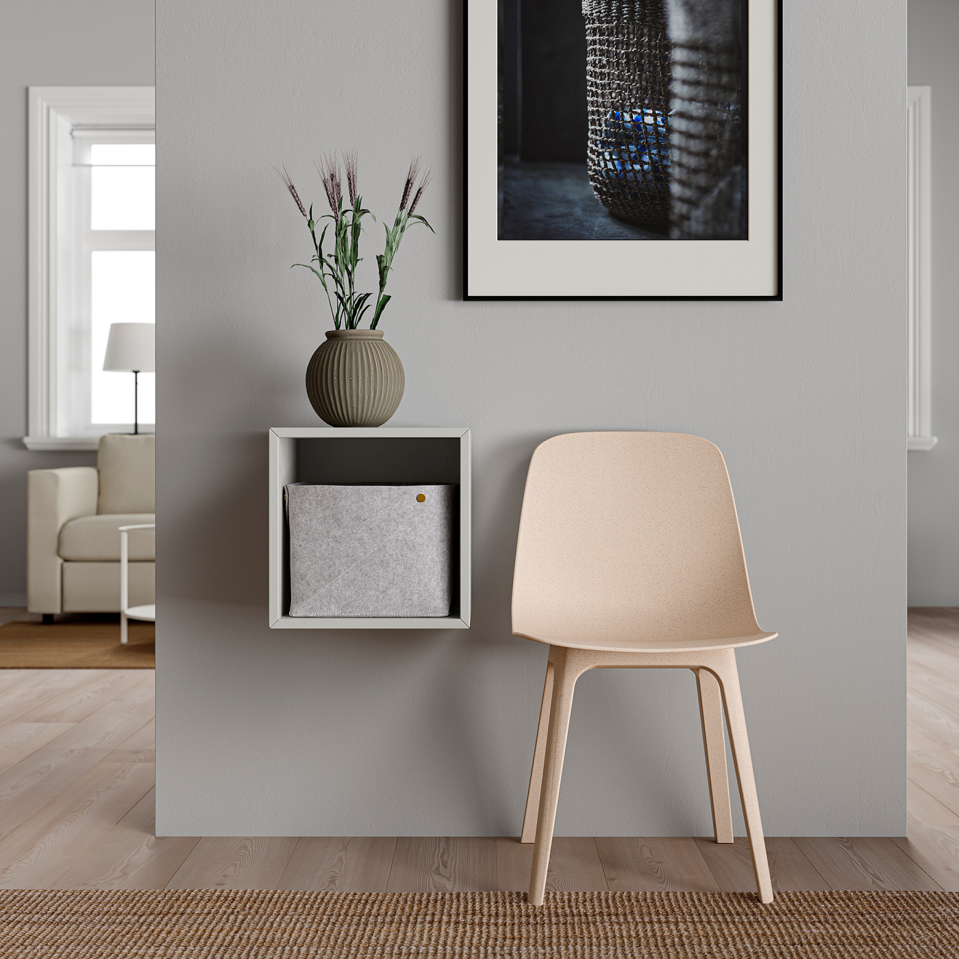 EKET wall-mounted shelving unit light grey - IKEA