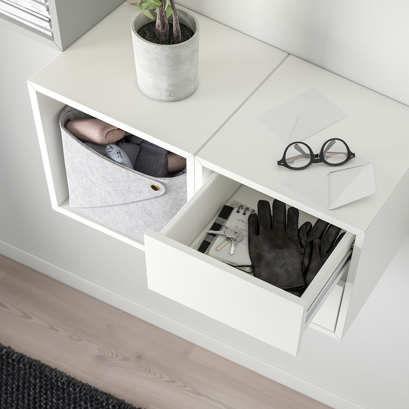 EKET wall-mounted storage combination light grey/white - IKEA