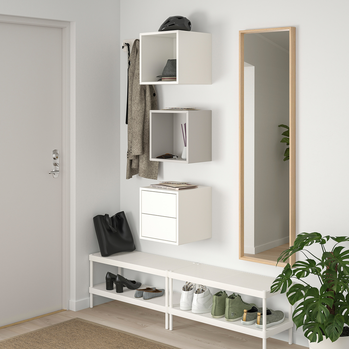 EKET wall-mounted storage combination light grey/white - IKEA