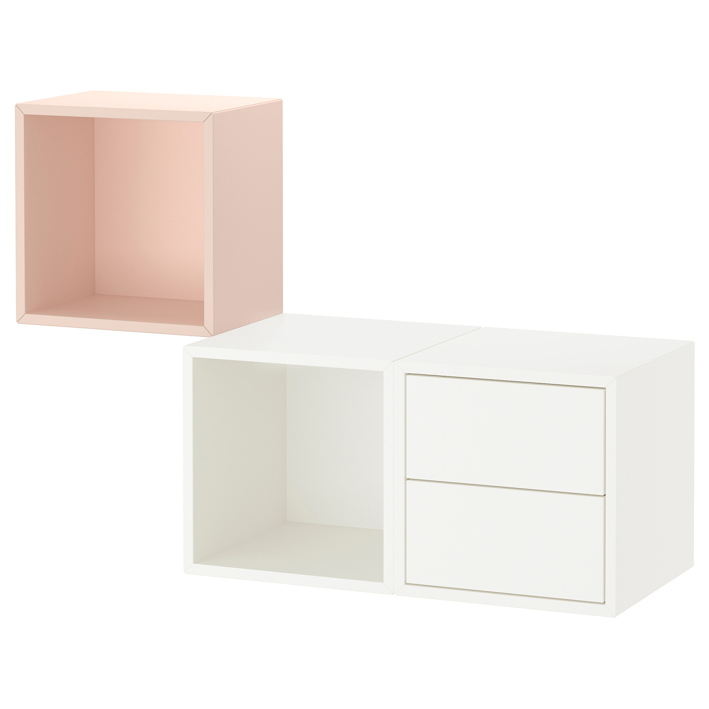 EKET wall-mounted storage combination pale pink/white - IKEA