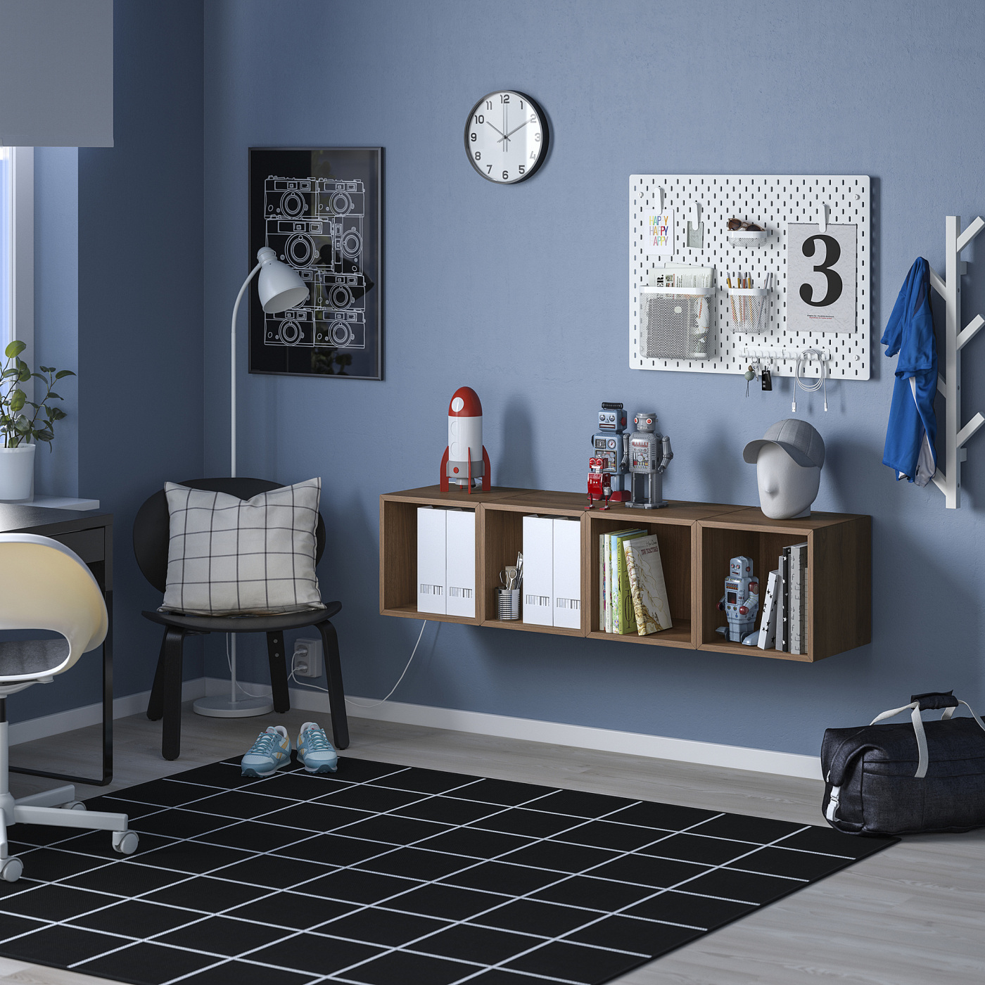 EKET wall-mounted storage combination walnut effect - IKEA