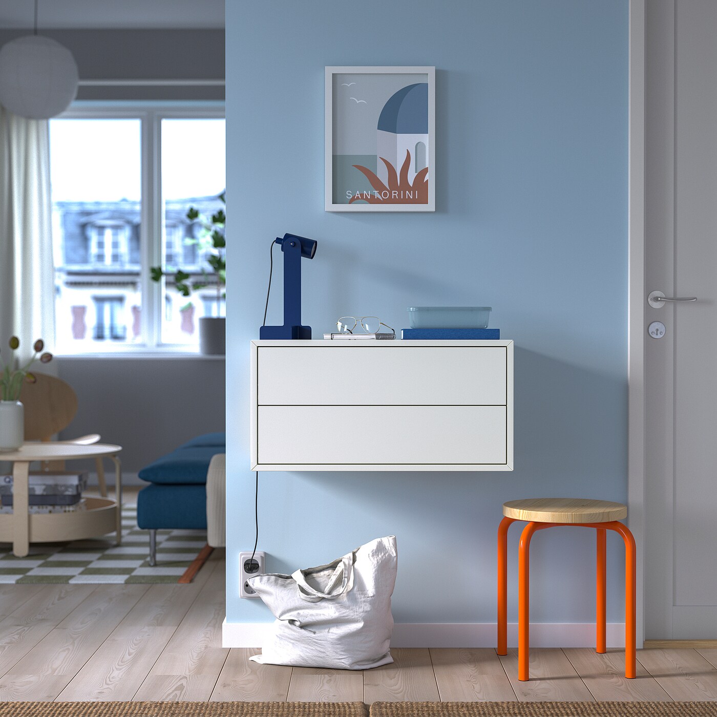 IKEA EKET ホワイト チェスト ２段 EKET Cabinet with 2 drawers, white, Width: 13 3/4